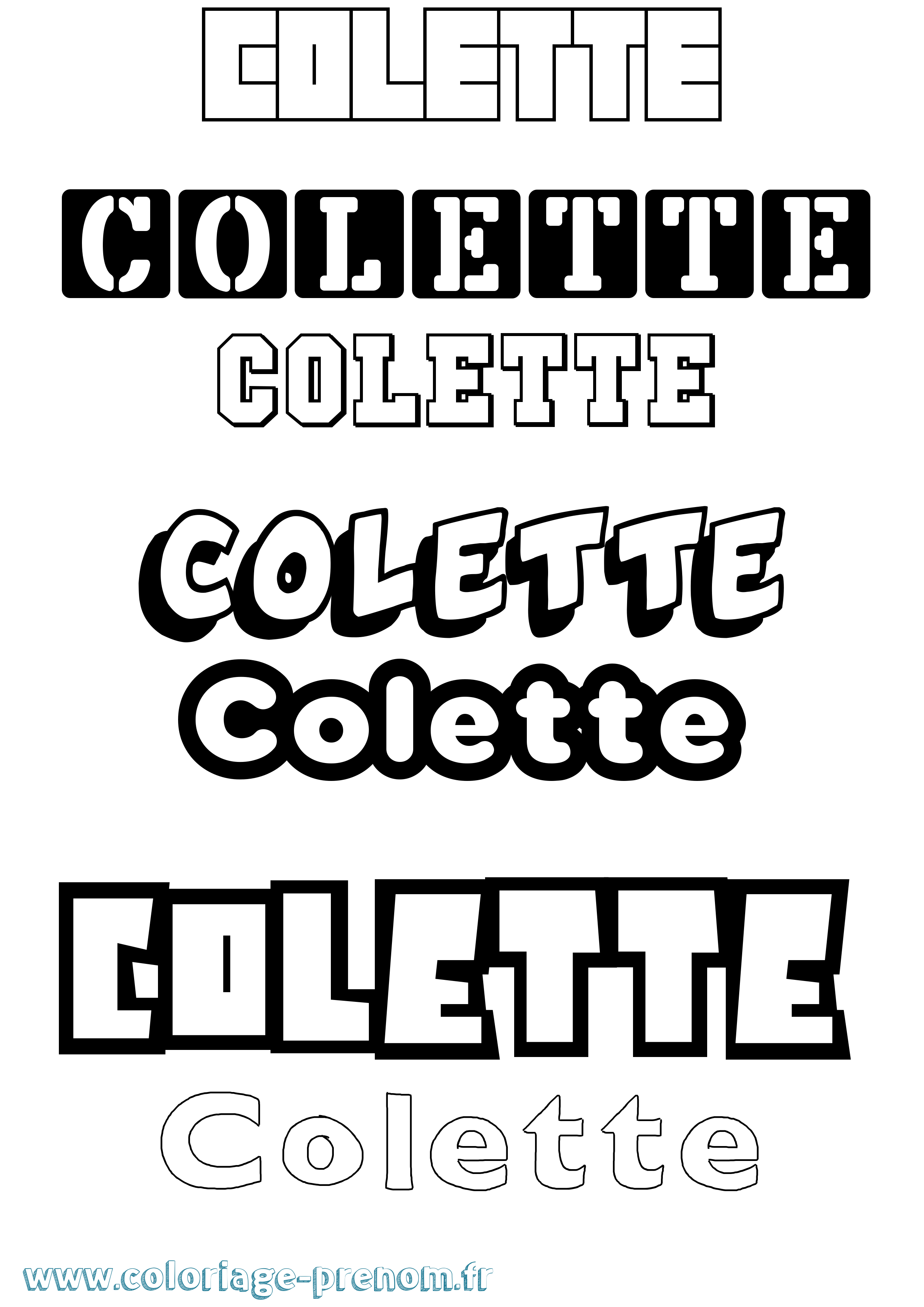 Coloriage prénom Colette Simple