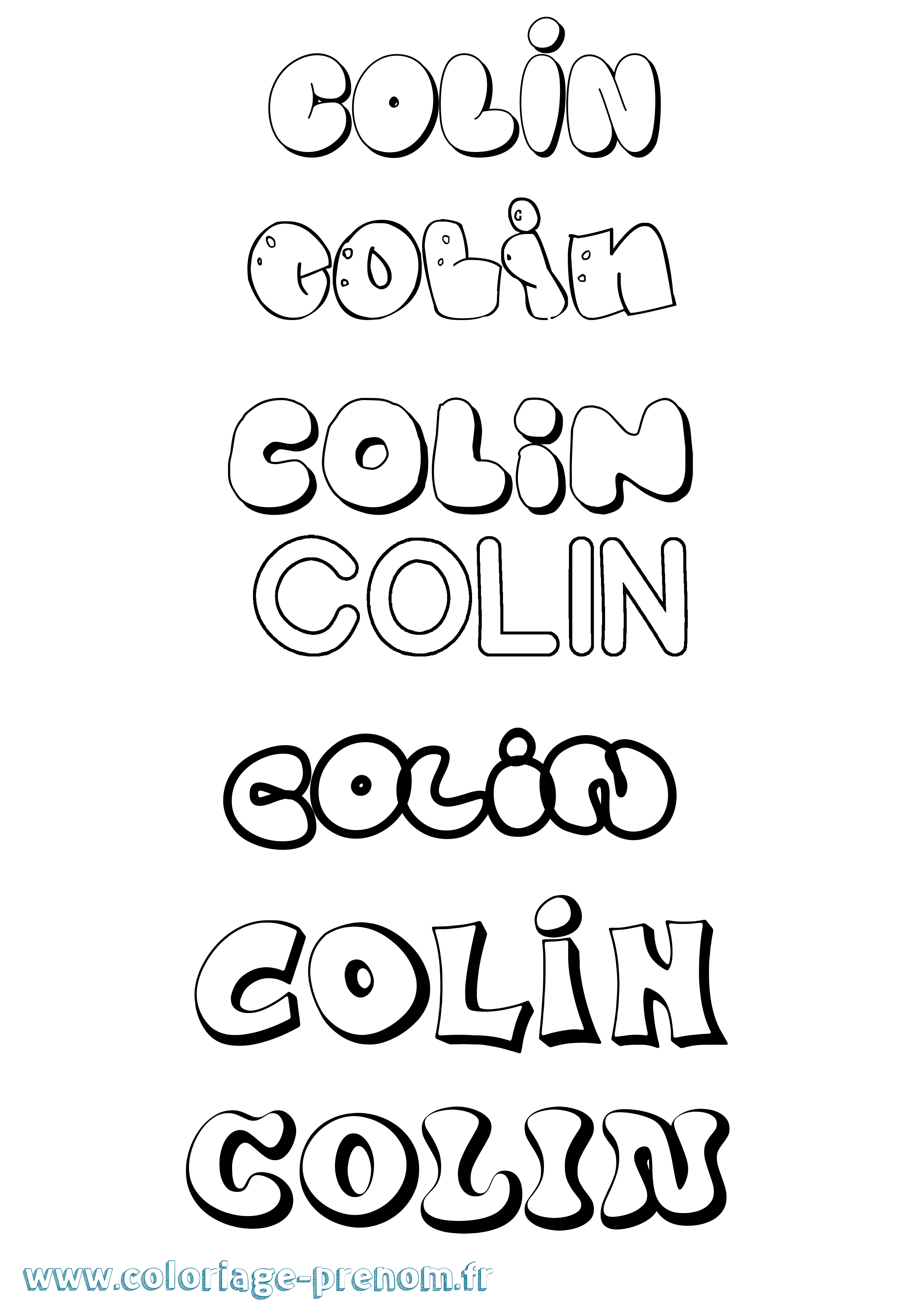 Coloriage prénom Colin Bubble