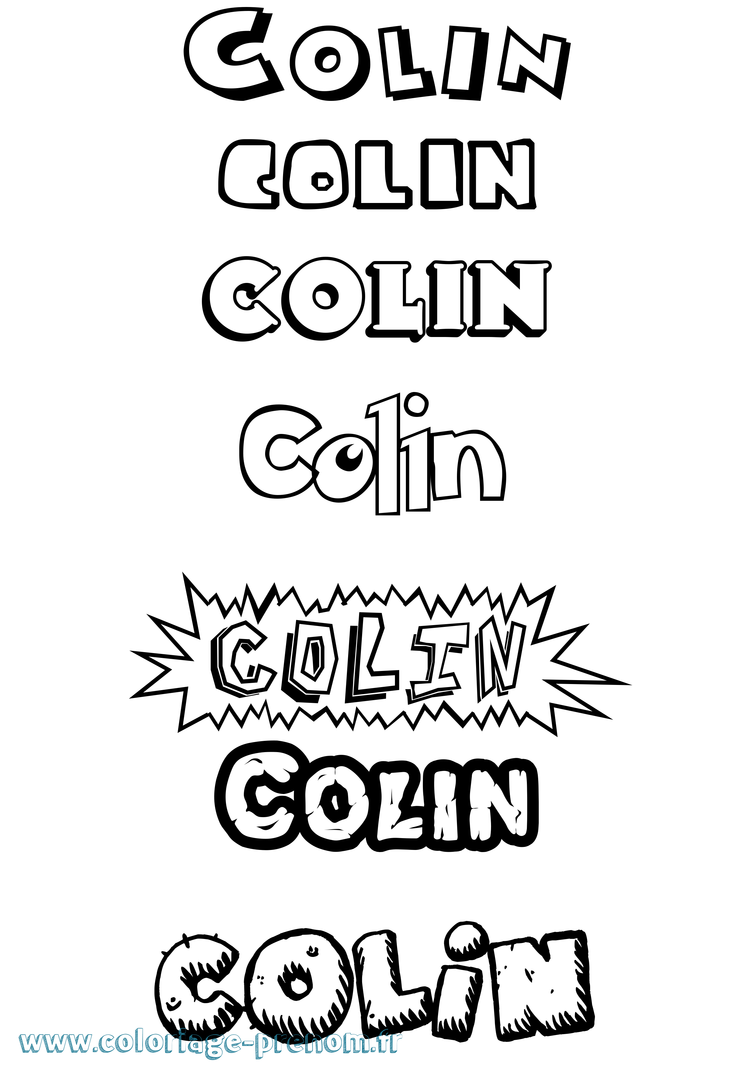 Coloriage prénom Colin Dessin Animé