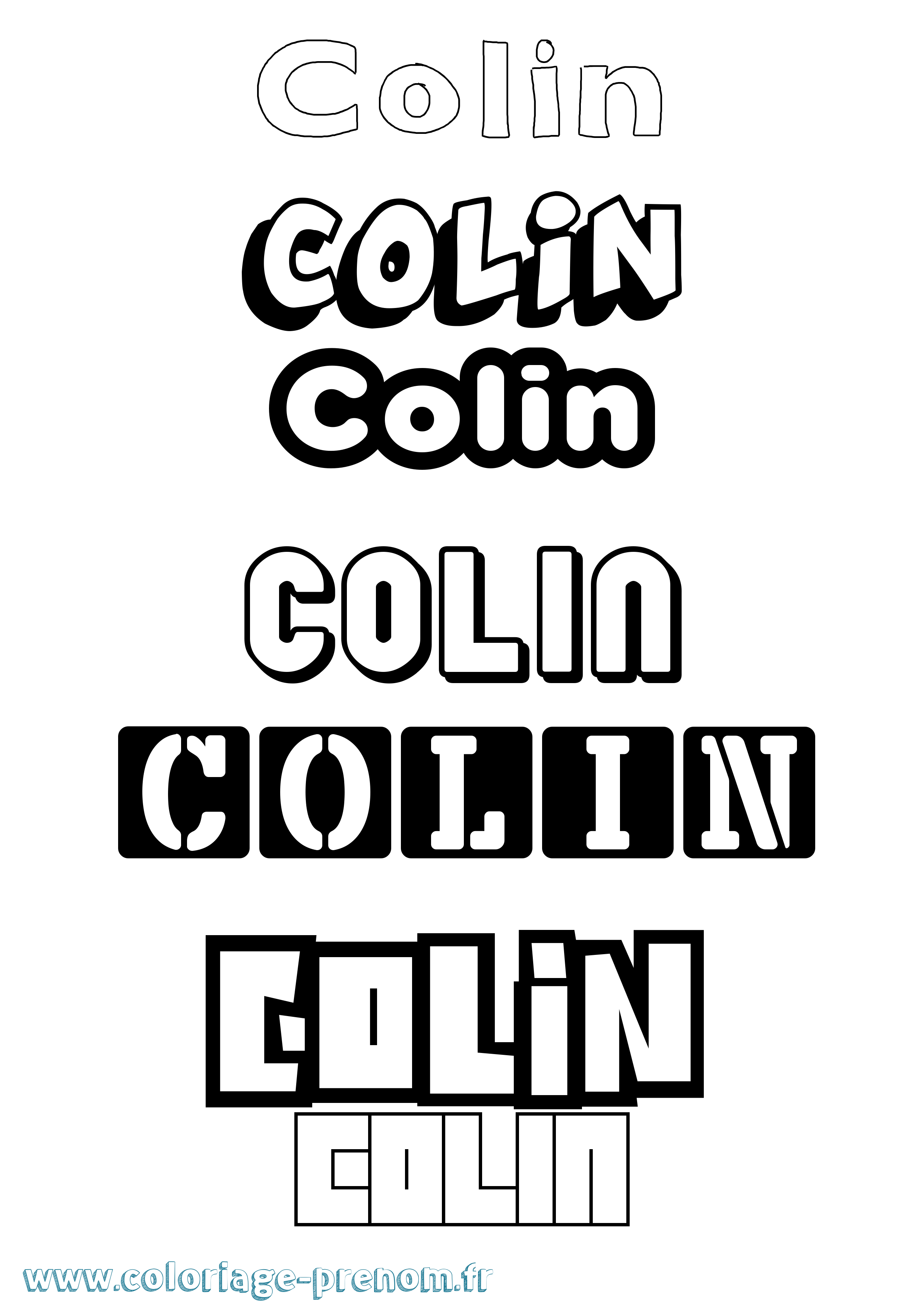 Coloriage prénom Colin Simple