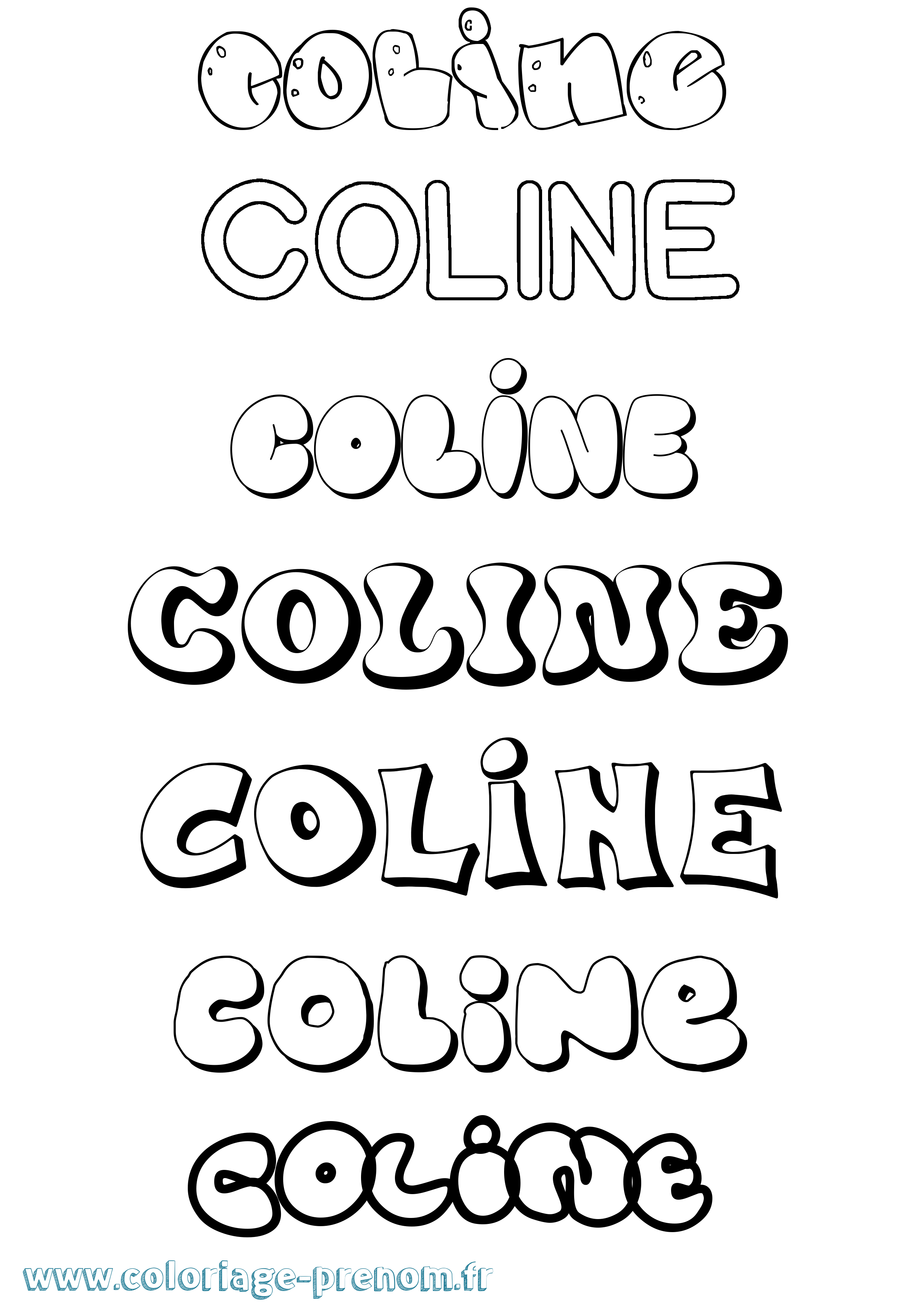 Coloriage prénom Coline Bubble