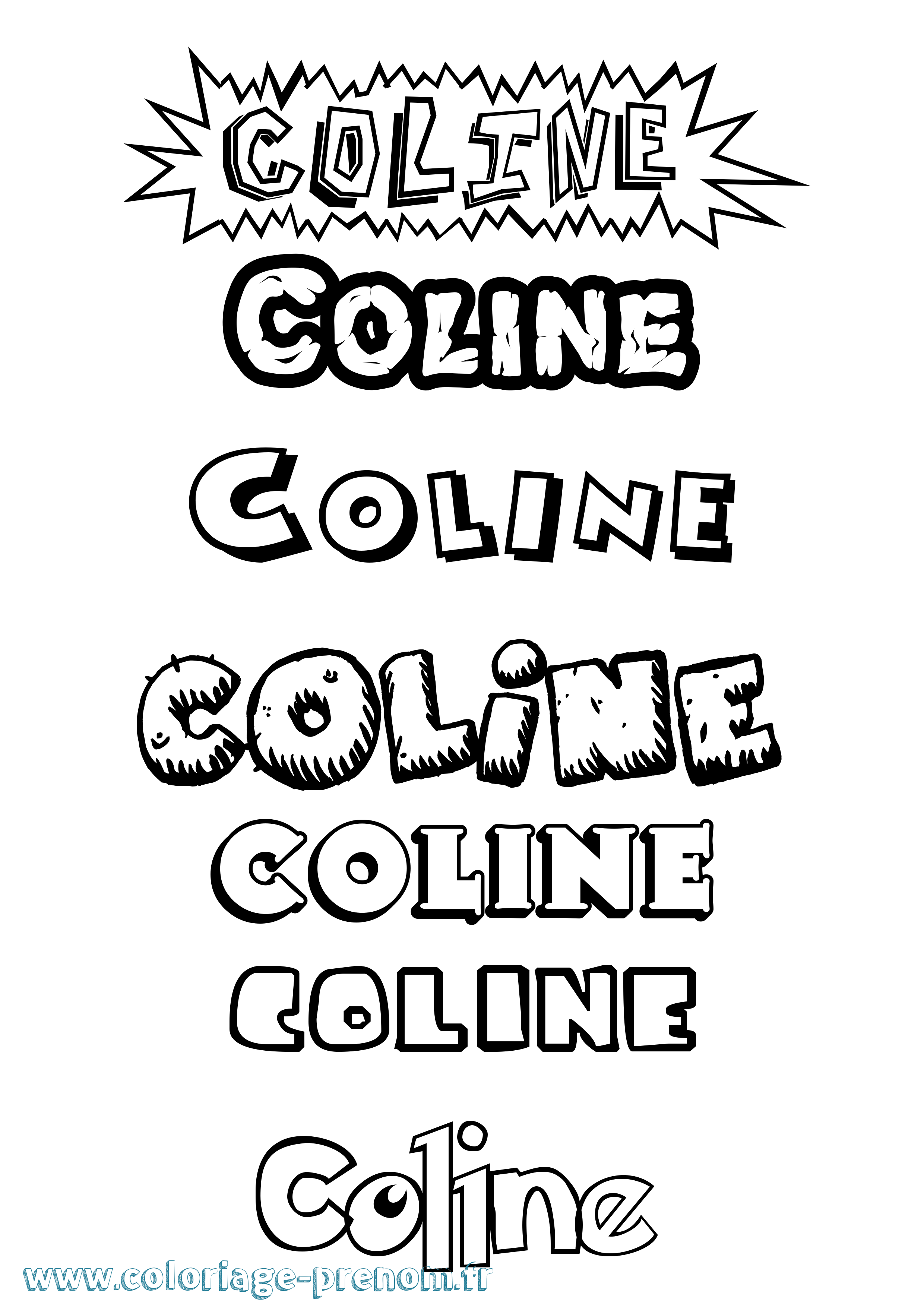 Coloriage prénom Coline Dessin Animé