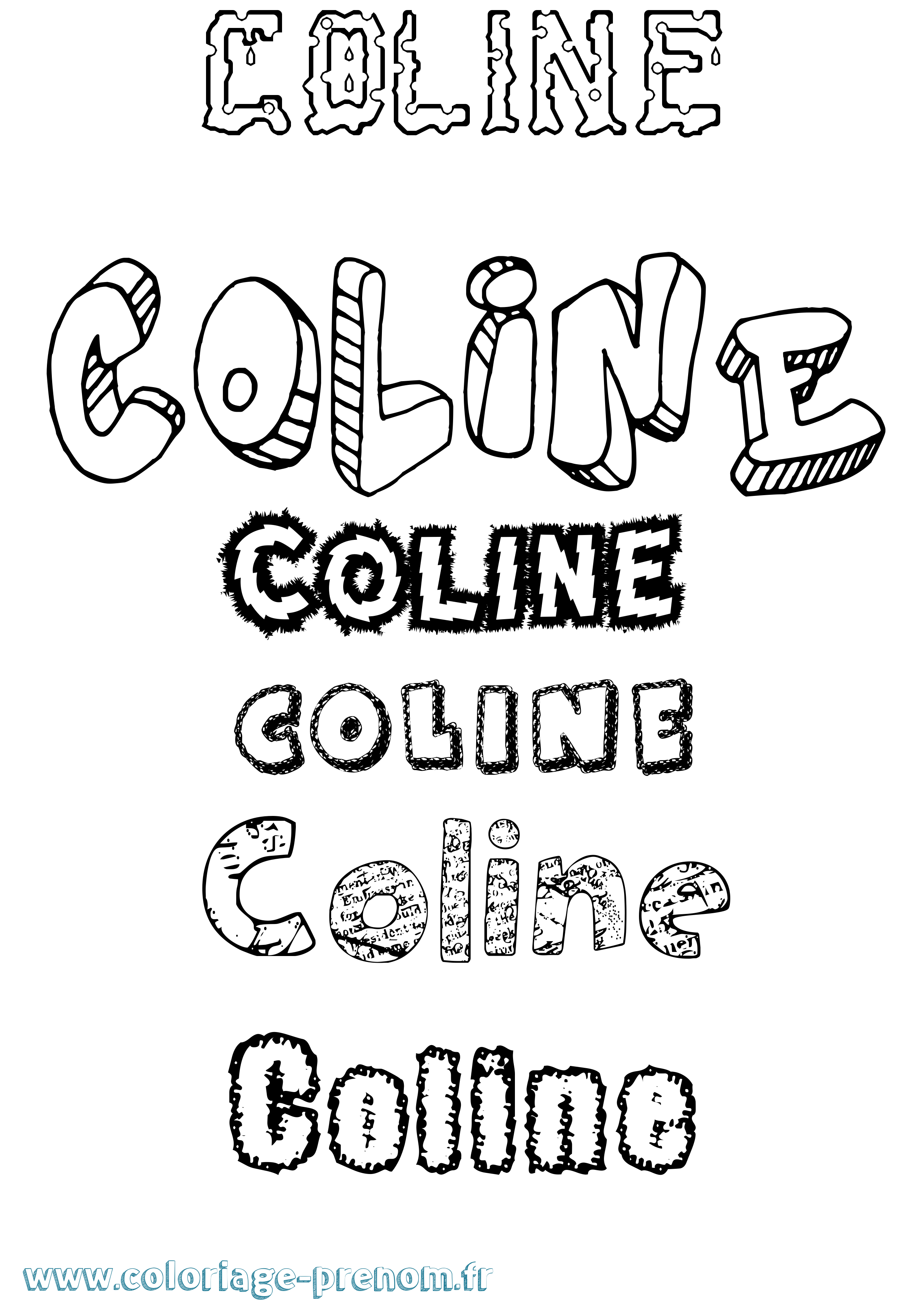 Coloriage prénom Coline