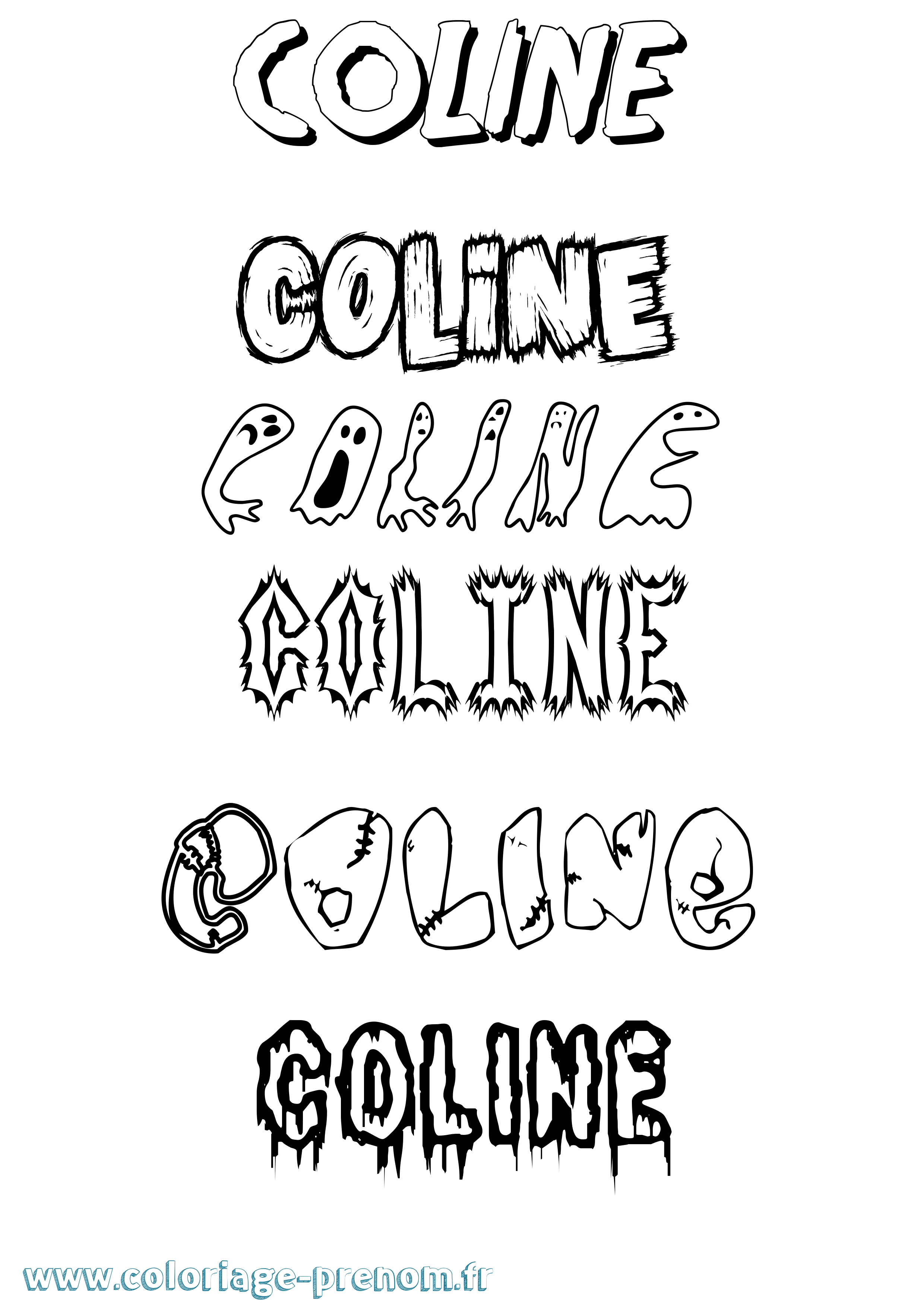 Coloriage prénom Coline Frisson