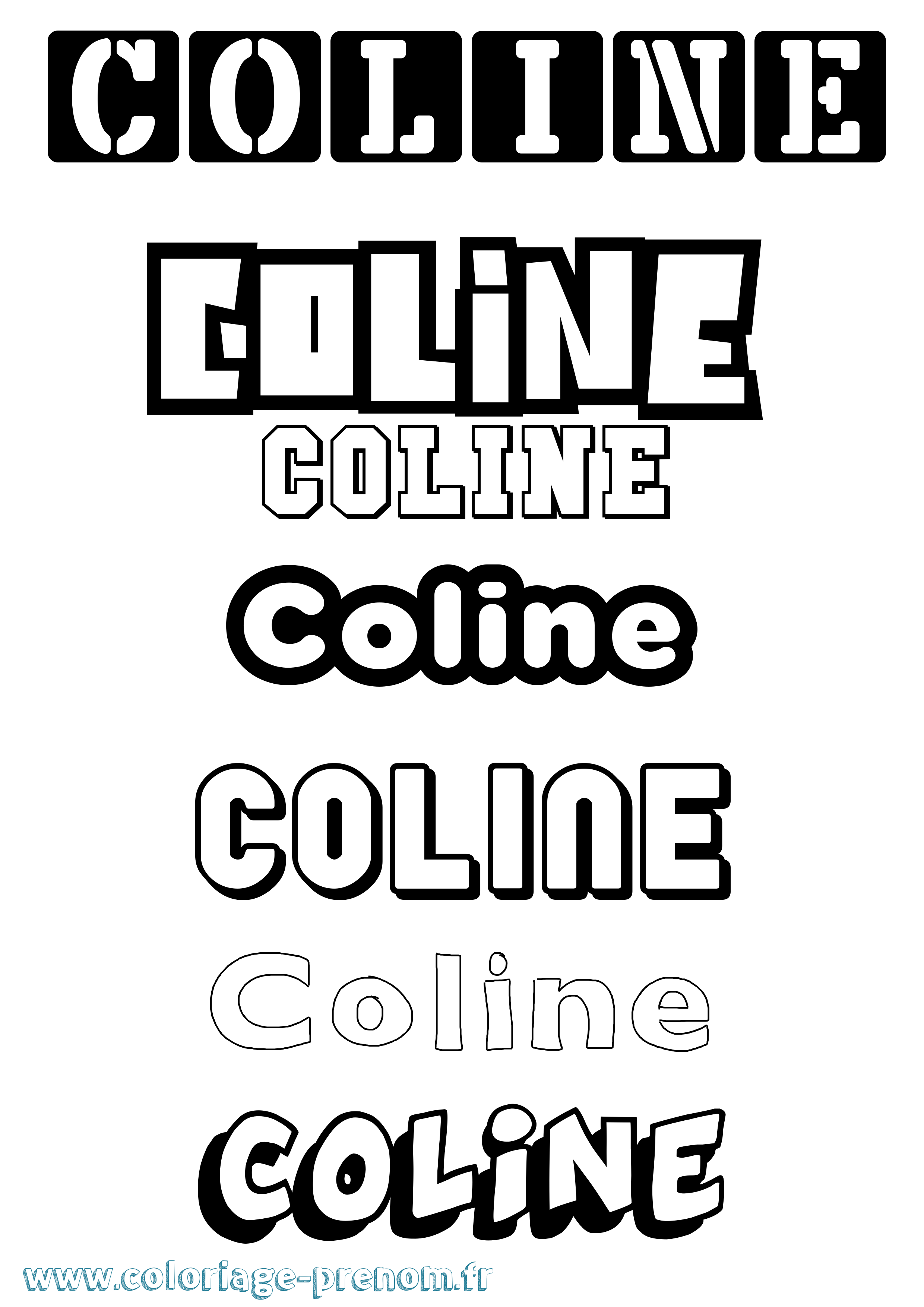 Coloriage prénom Coline Simple