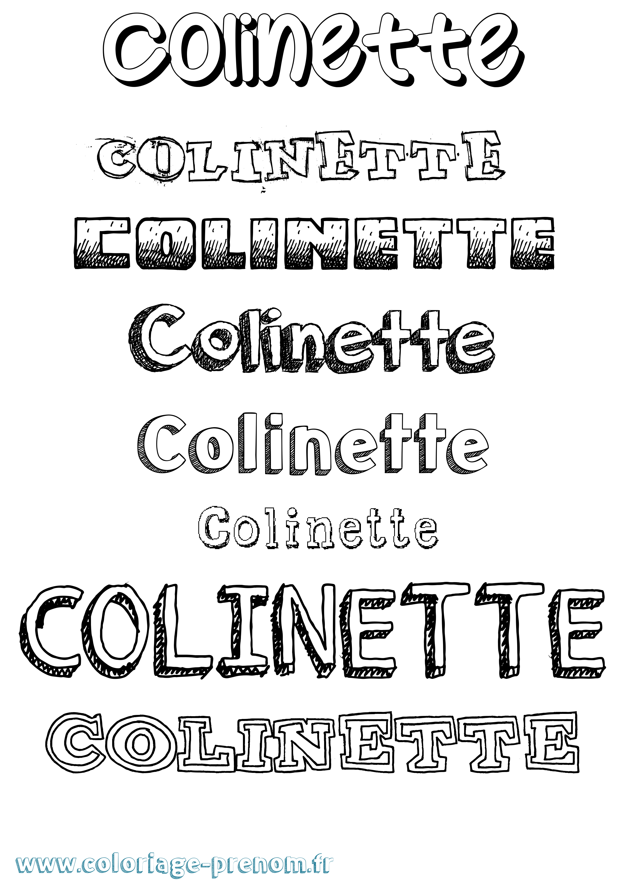 Coloriage prénom Colinette Dessiné