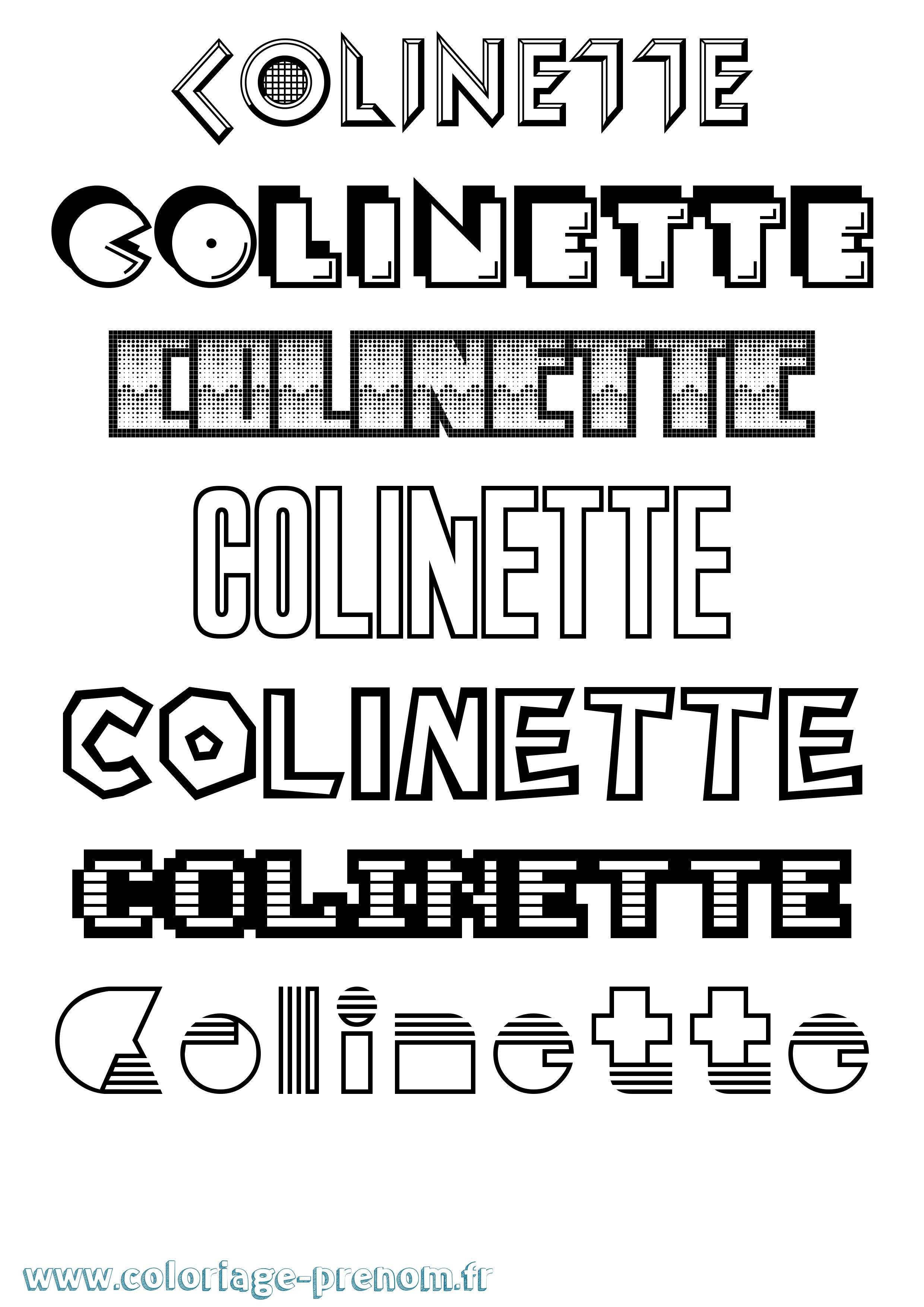 Coloriage prénom Colinette Jeux Vidéos
