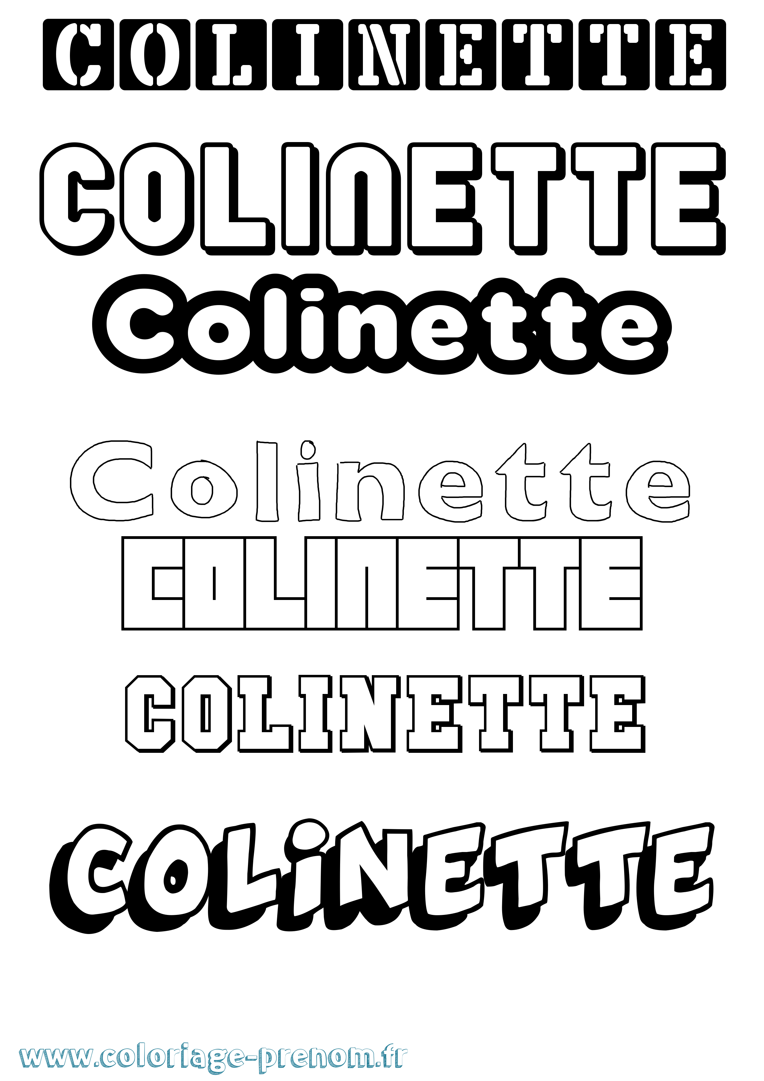 Coloriage prénom Colinette Simple