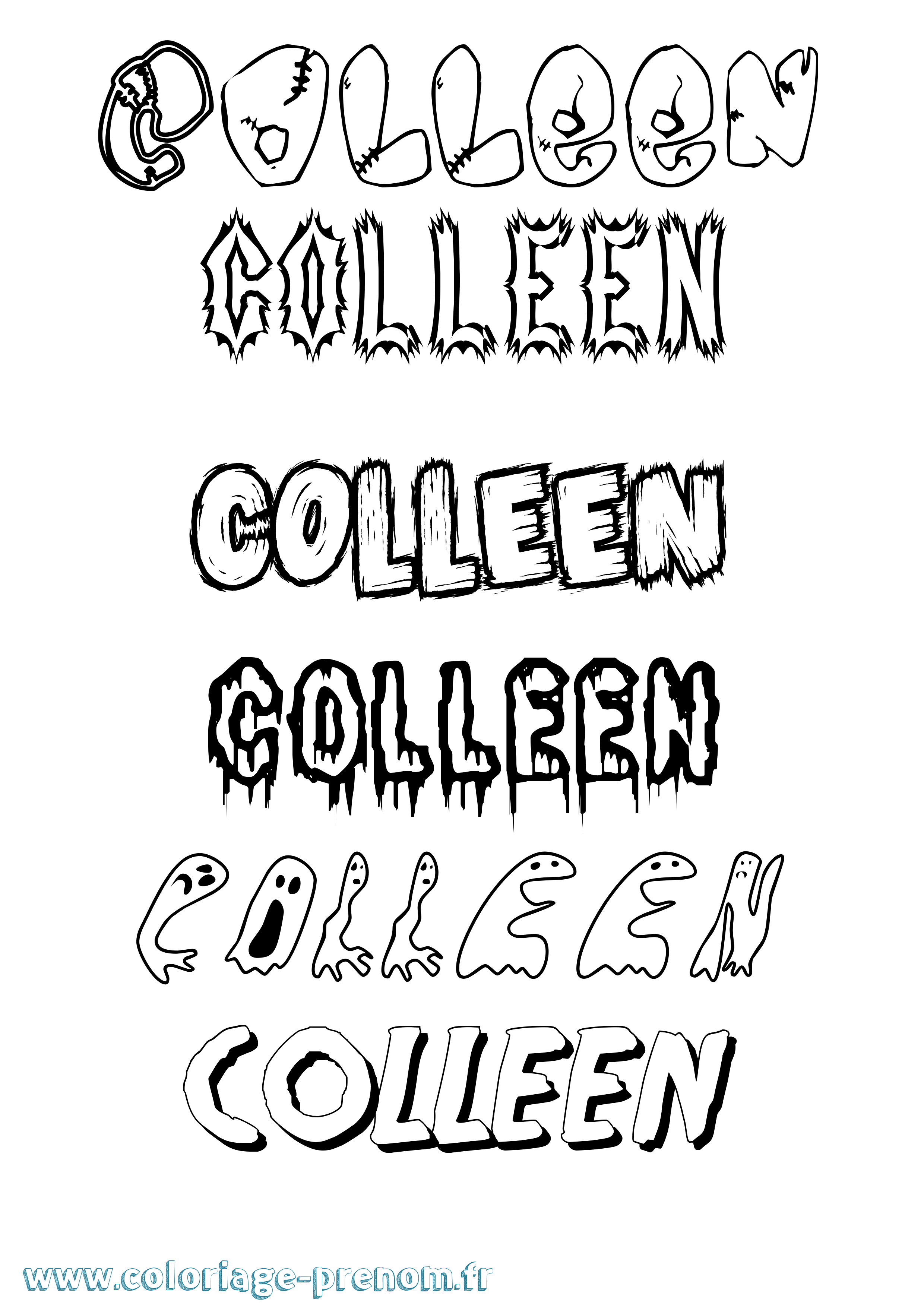Coloriage prénom Colleen Frisson