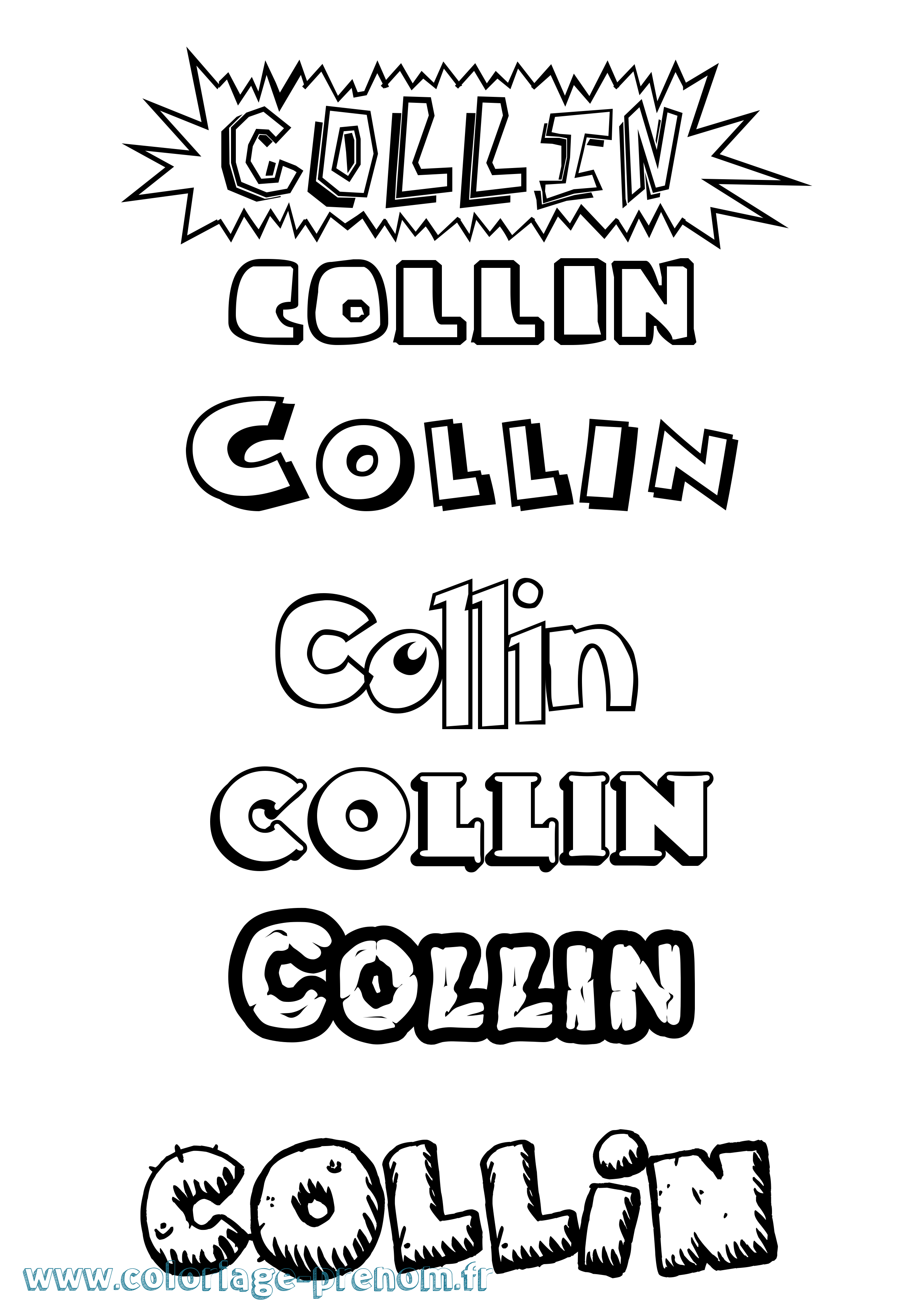Coloriage prénom Collin Dessin Animé