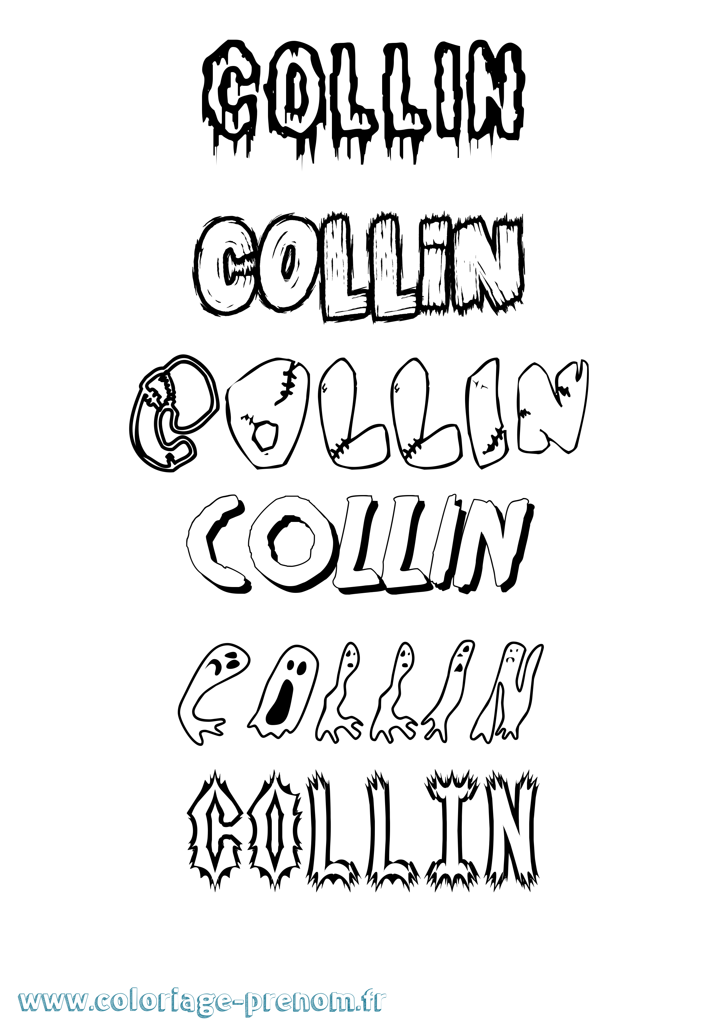 Coloriage prénom Collin Frisson