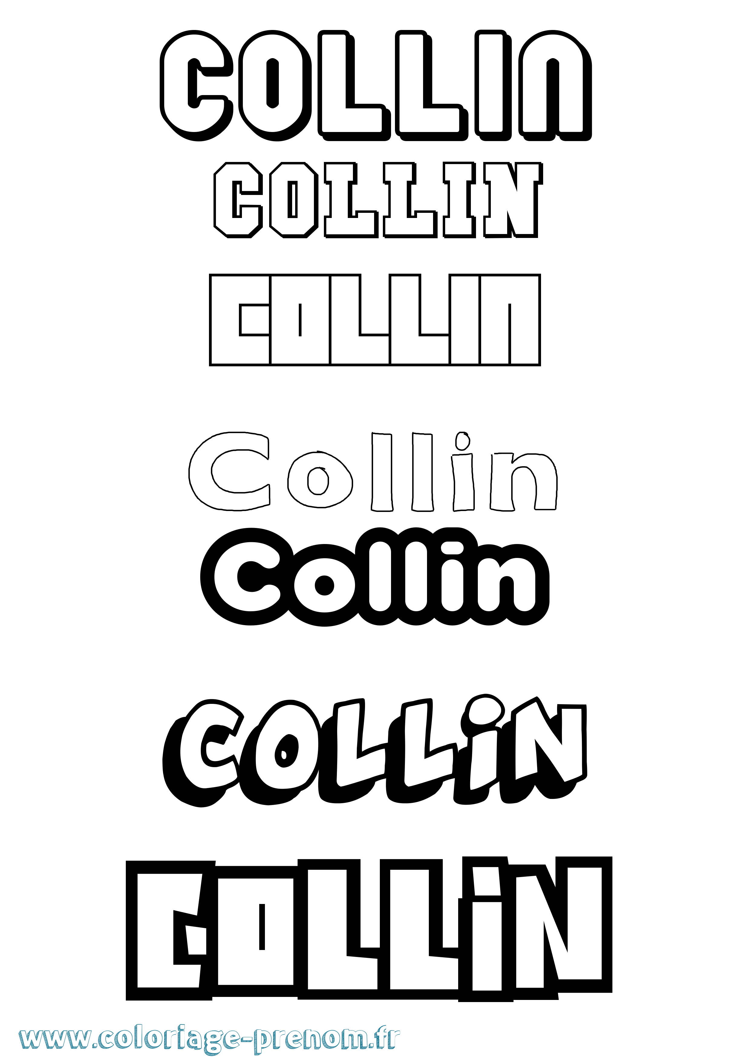 Coloriage prénom Collin Simple