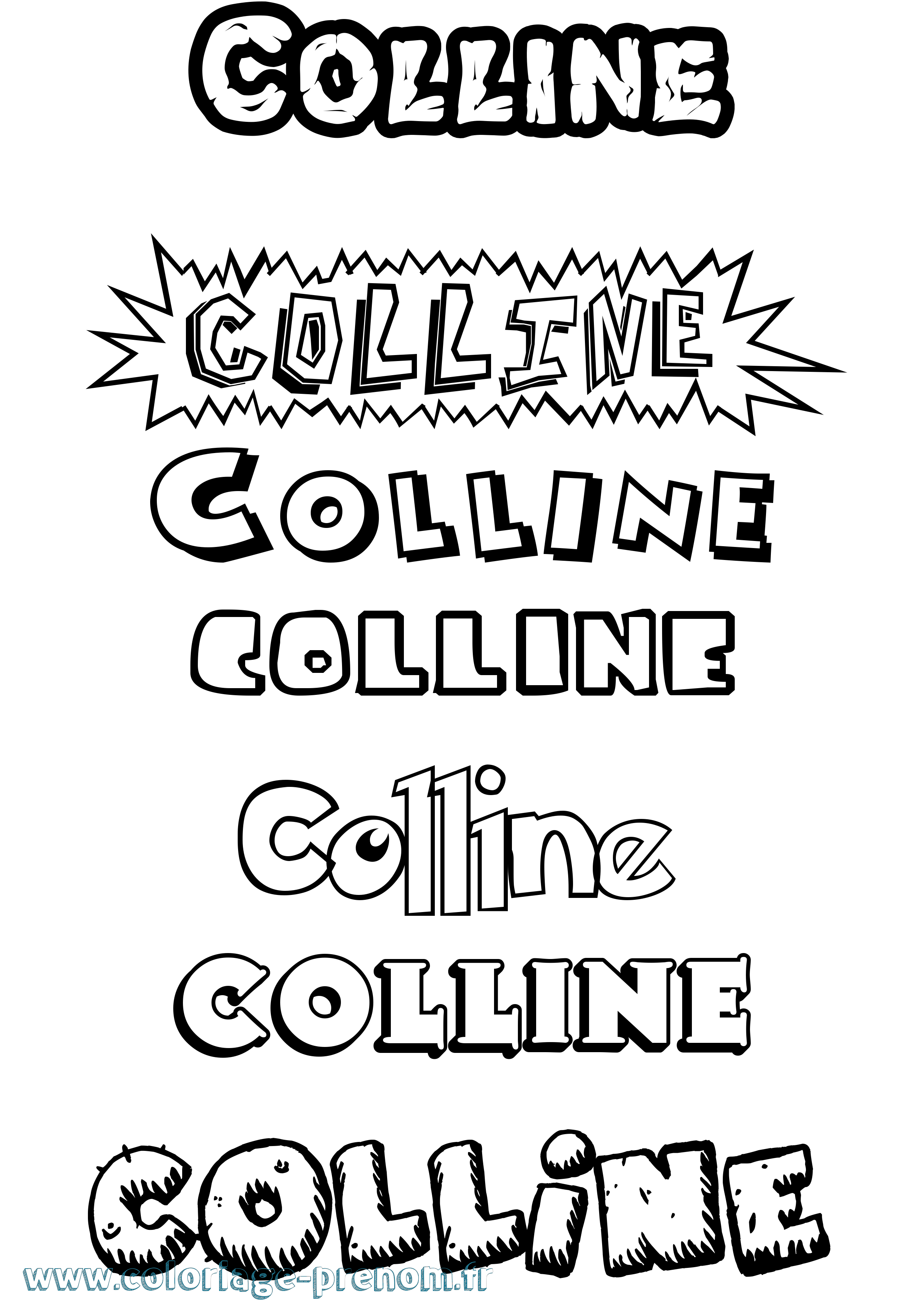 Coloriage prénom Colline Dessin Animé
