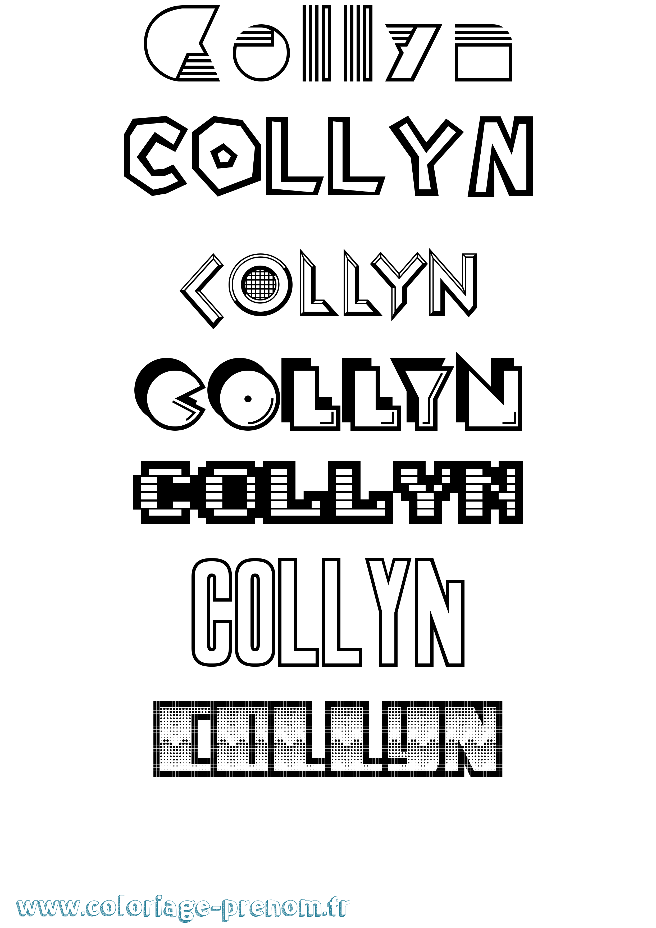Coloriage prénom Collyn Jeux Vidéos