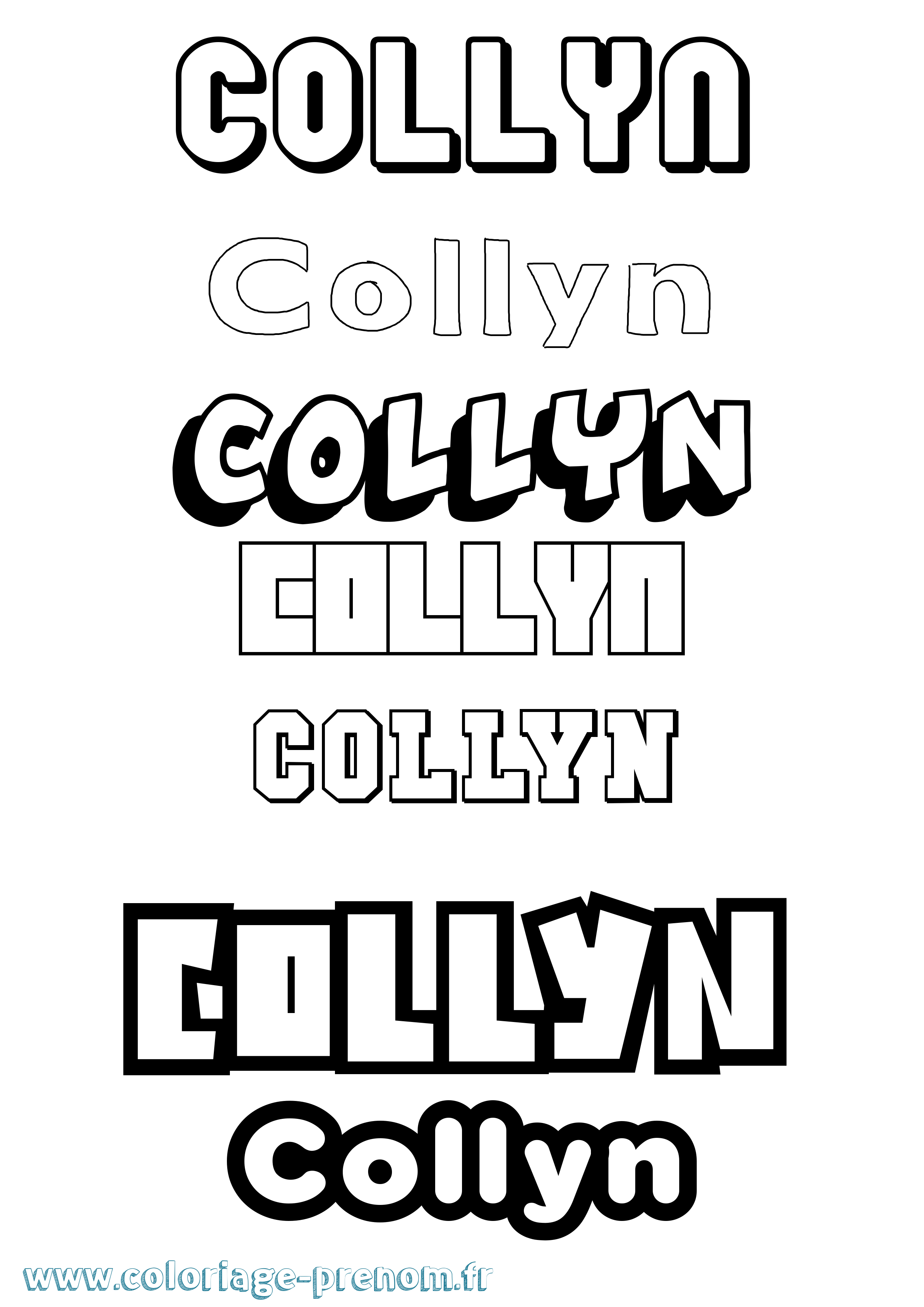 Coloriage prénom Collyn Simple