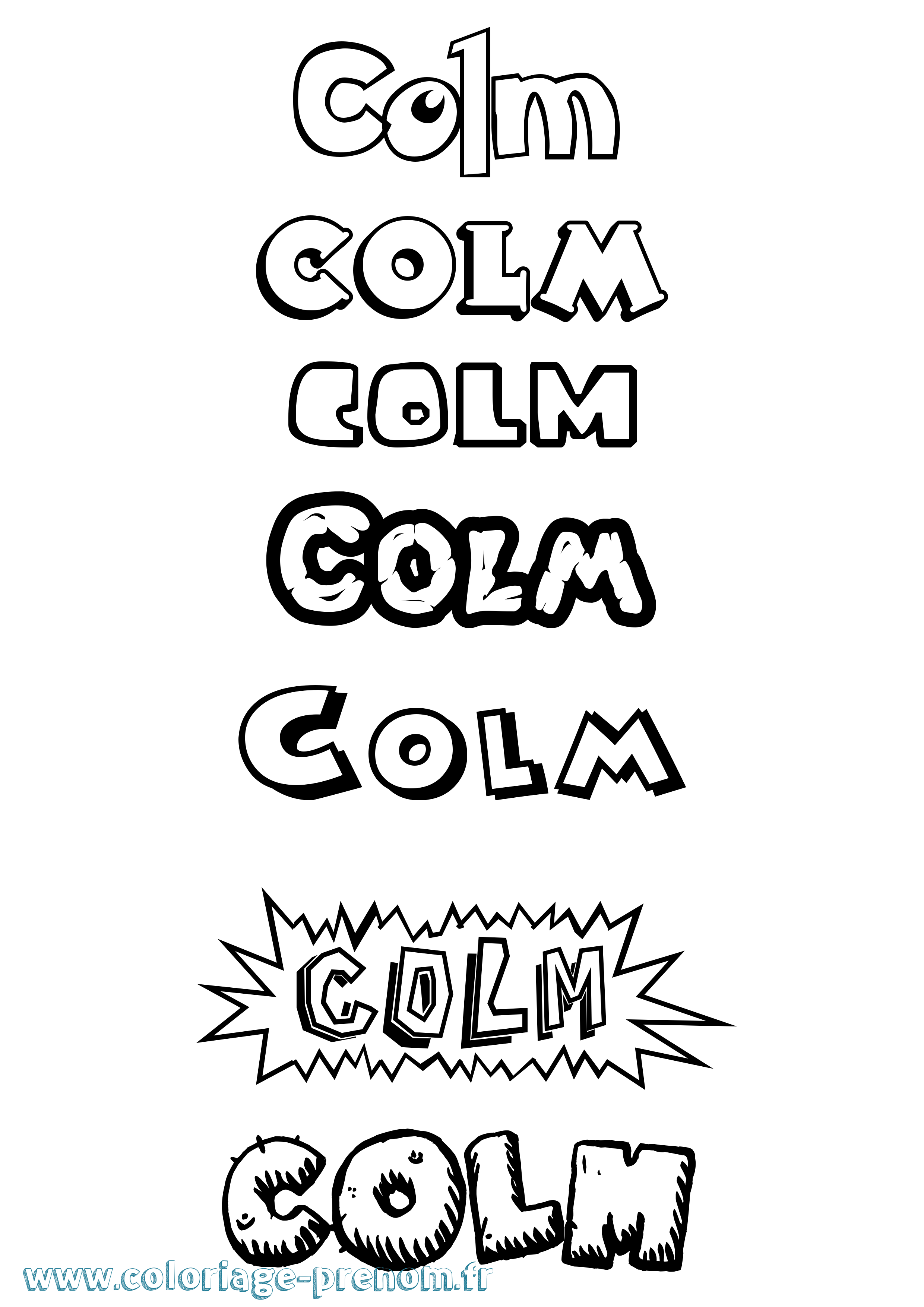 Coloriage prénom Colm Dessin Animé