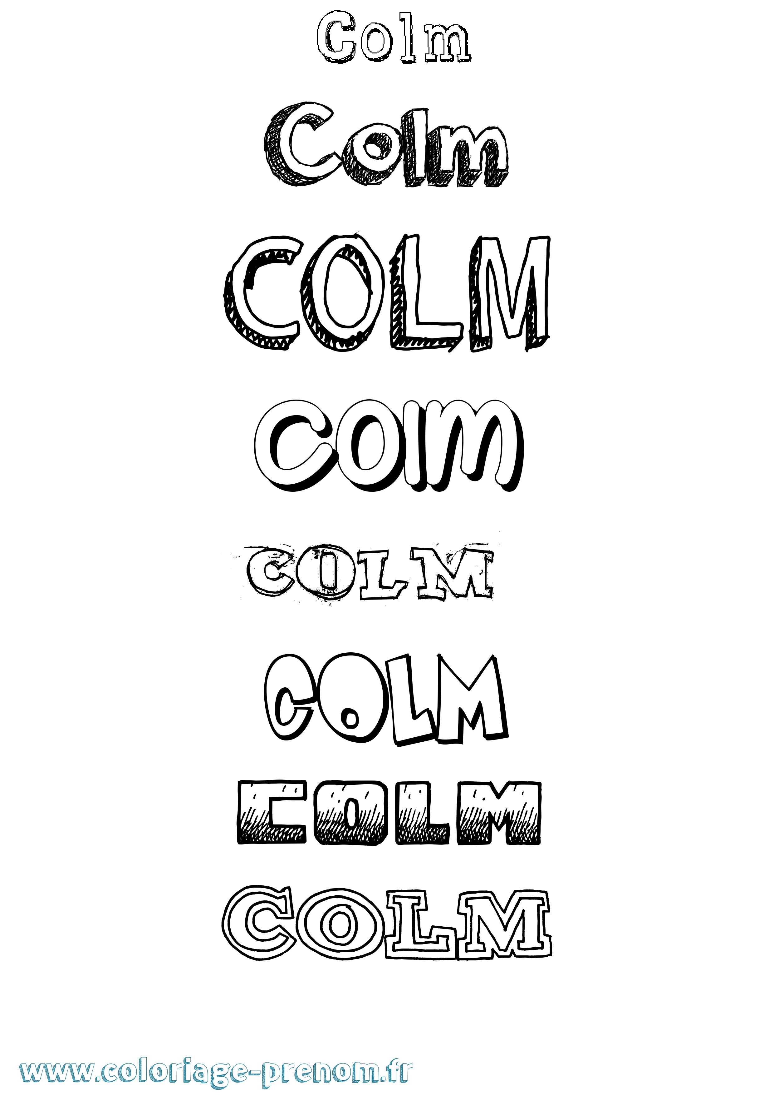 Coloriage prénom Colm Dessiné