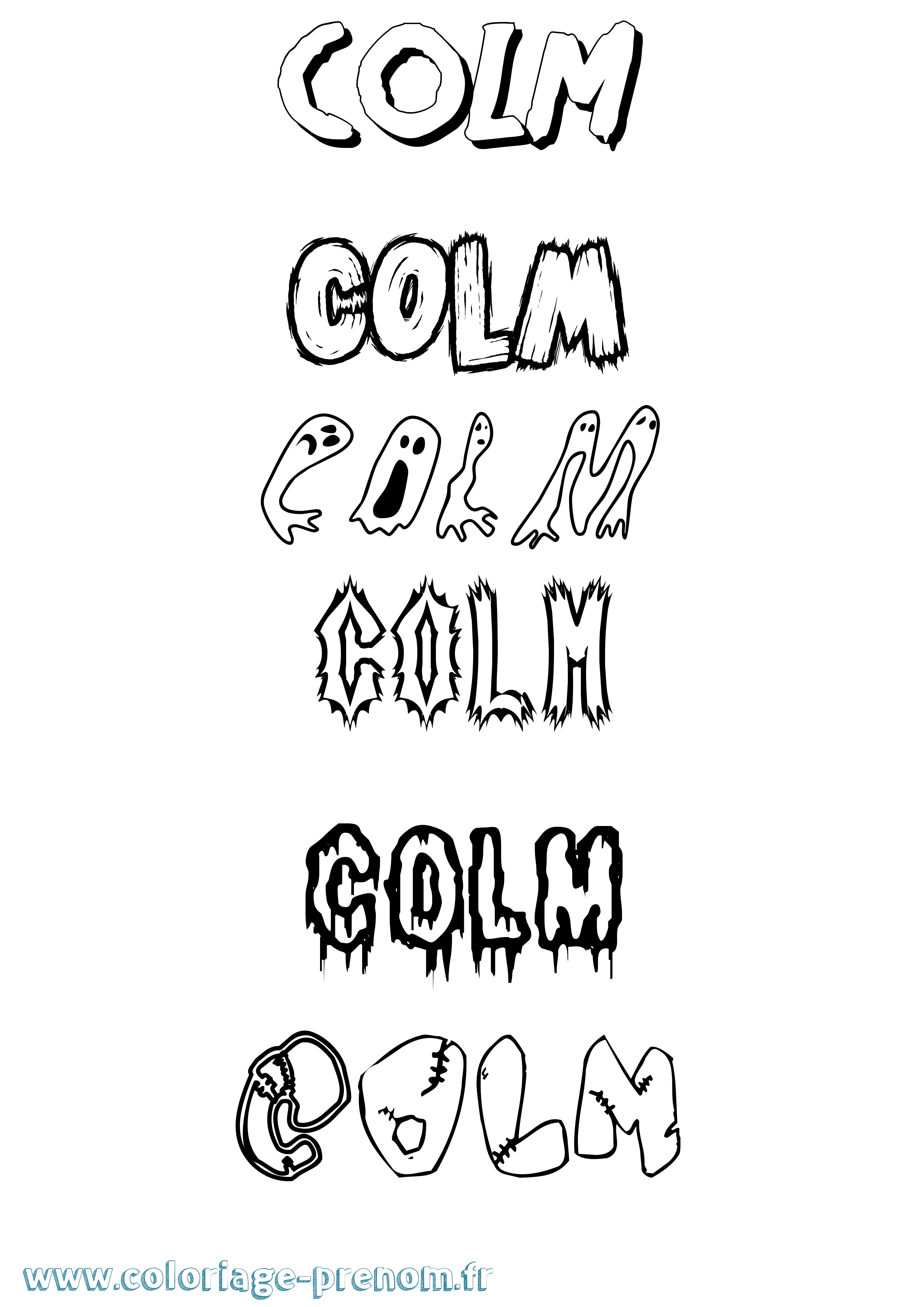 Coloriage prénom Colm Frisson