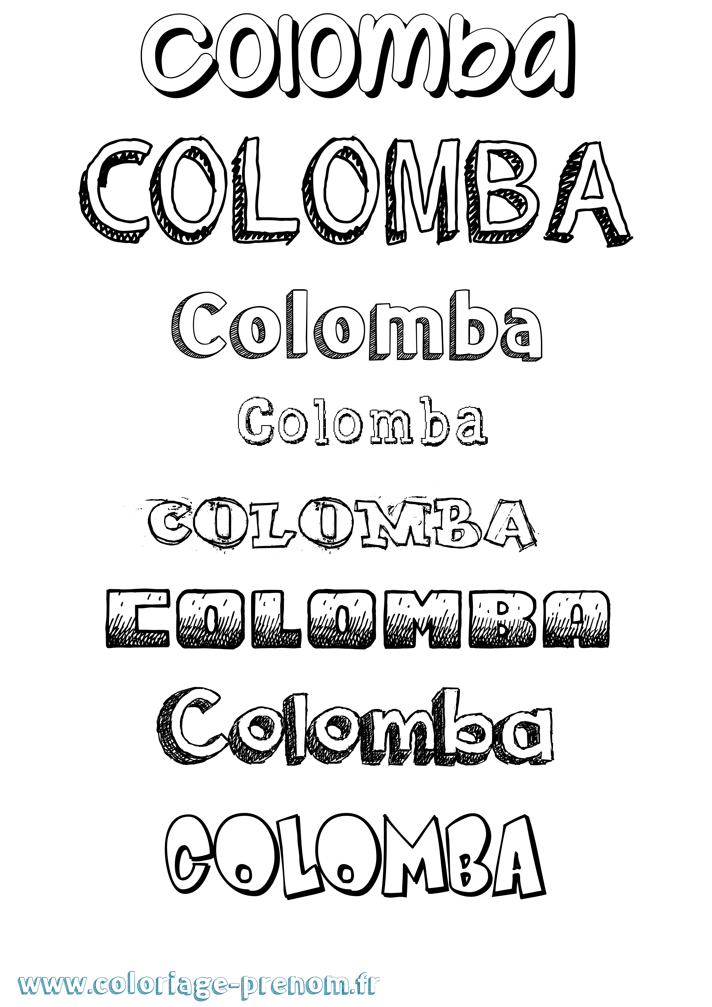 Coloriage prénom Colomba Dessiné