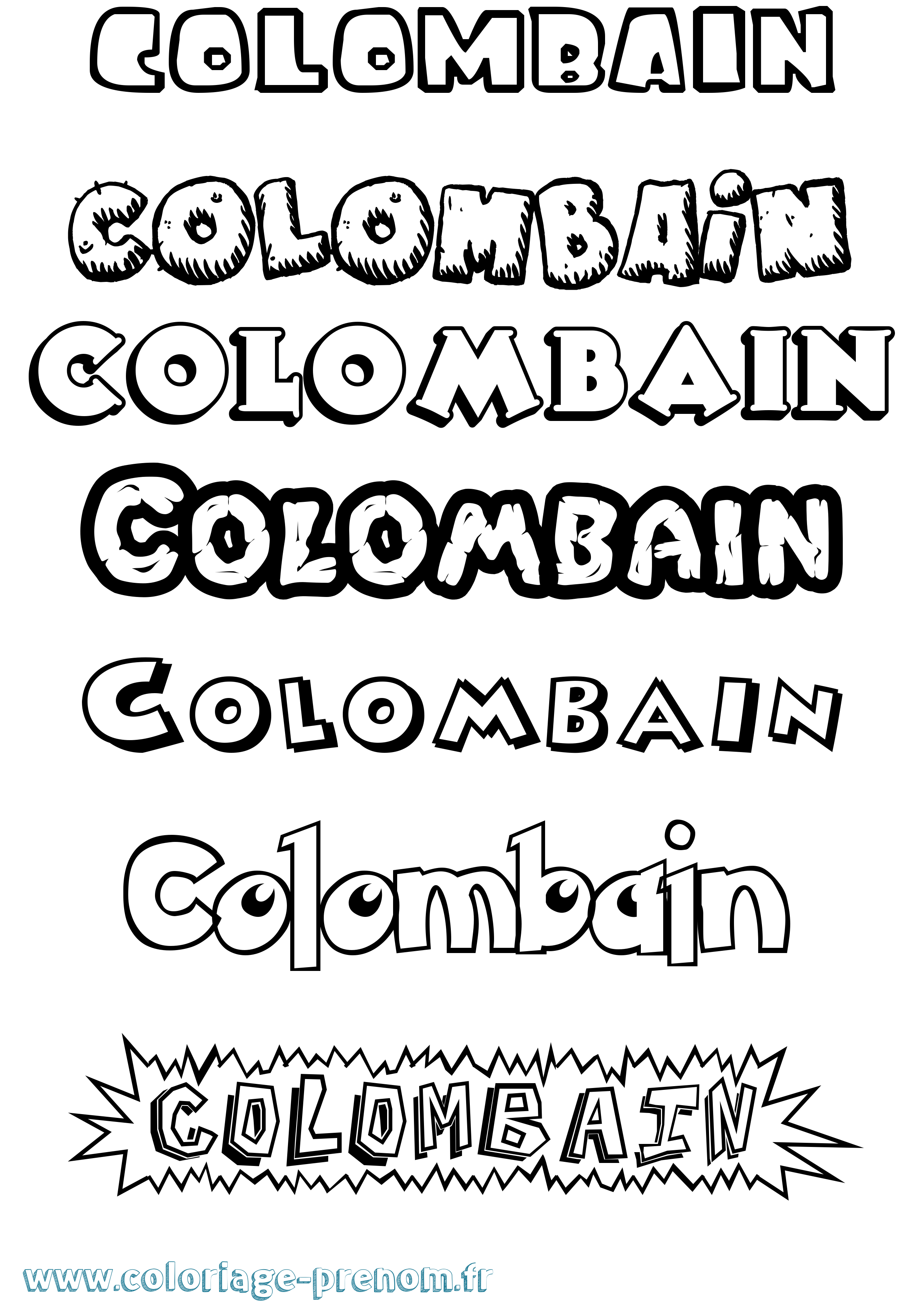Coloriage prénom Colombain Dessin Animé