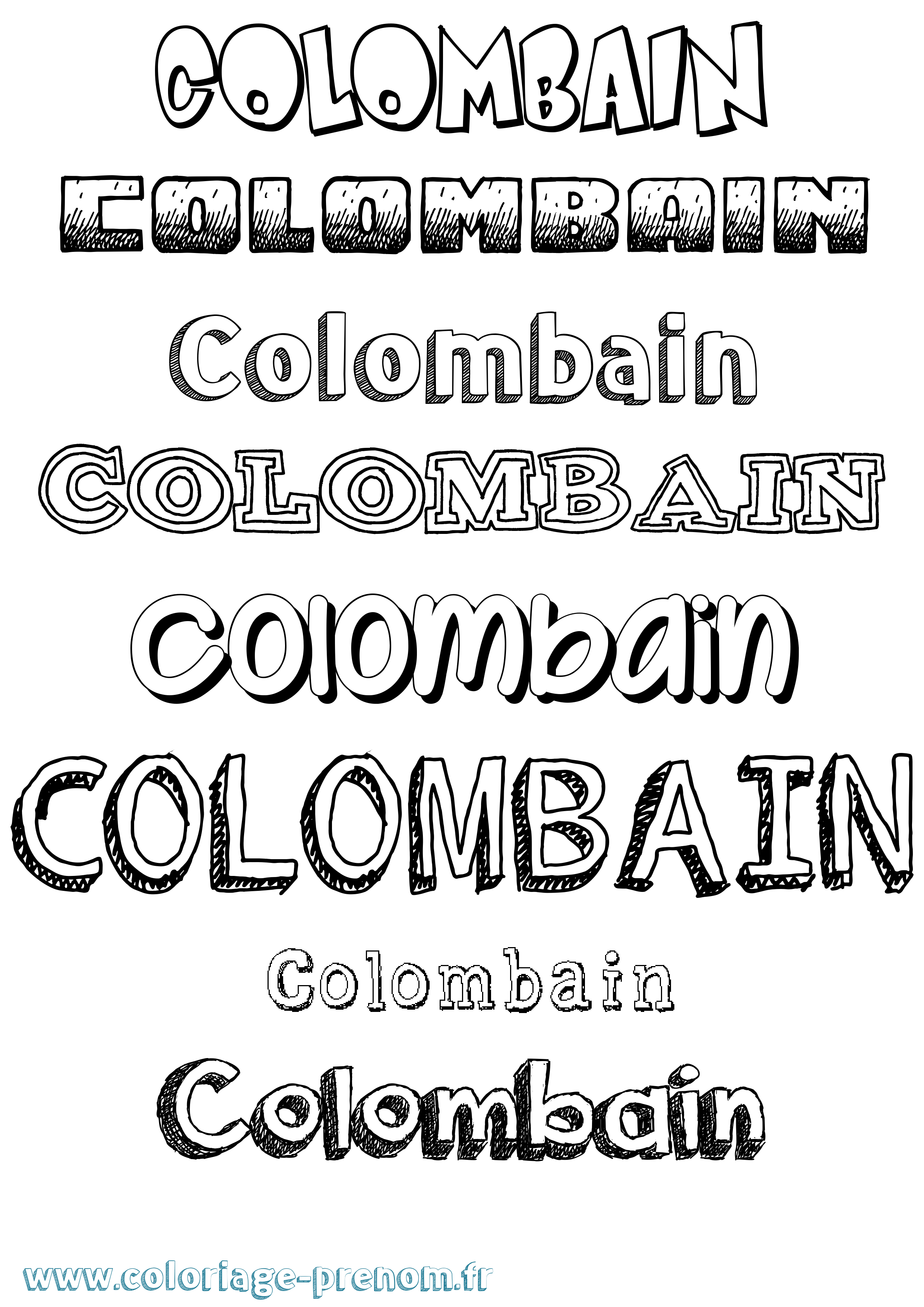 Coloriage prénom Colombain Dessiné