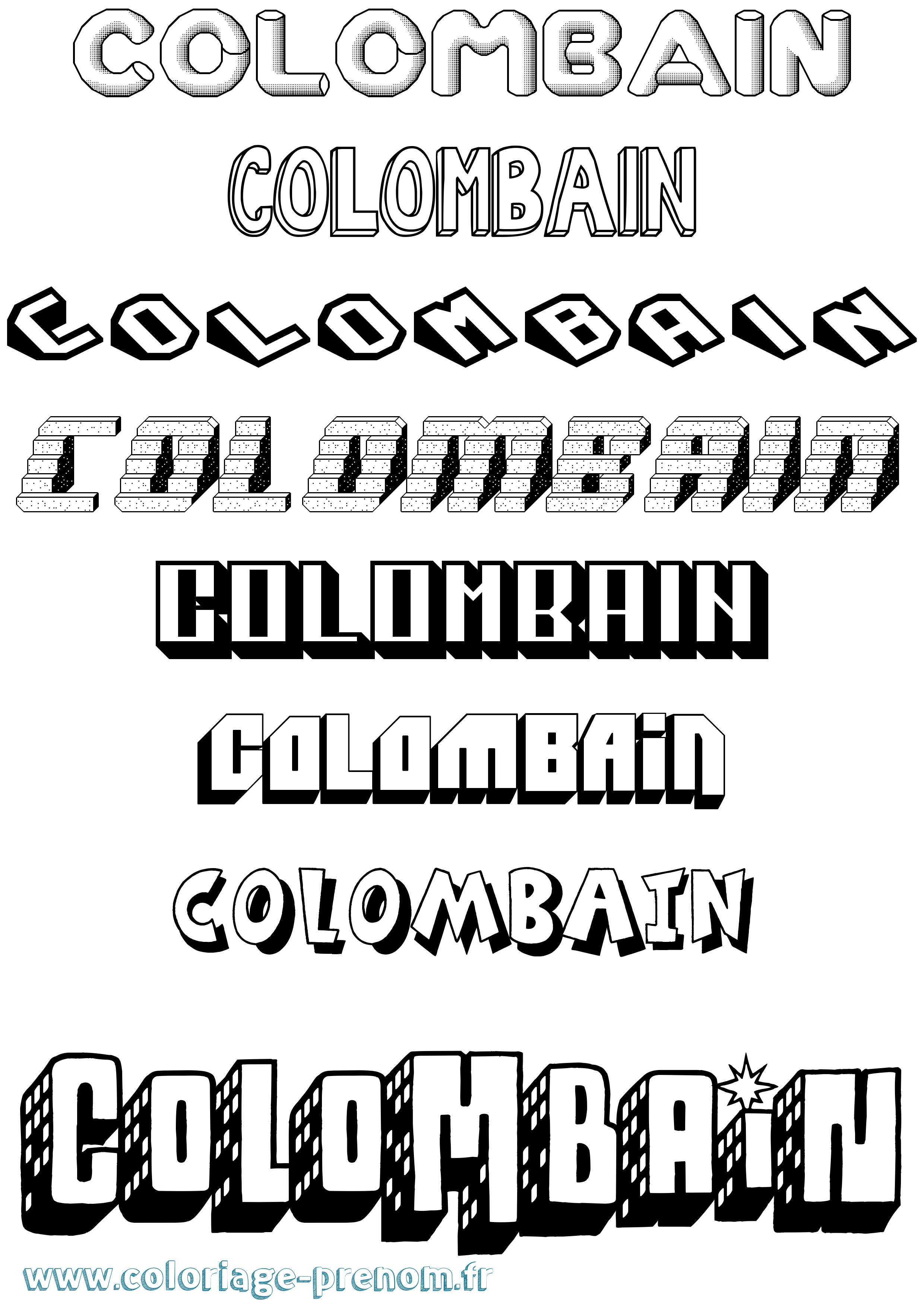 Coloriage prénom Colombain Effet 3D