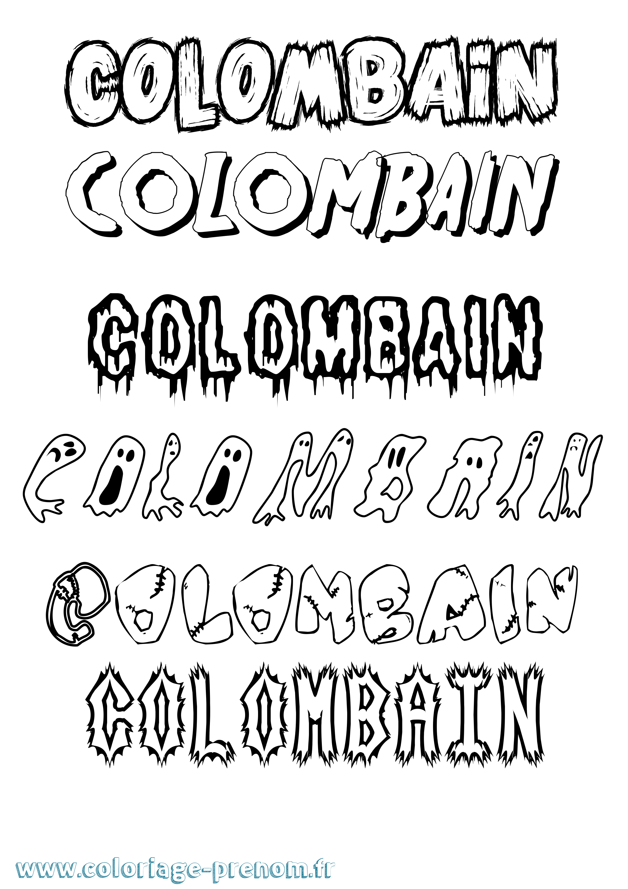 Coloriage prénom Colombain Frisson