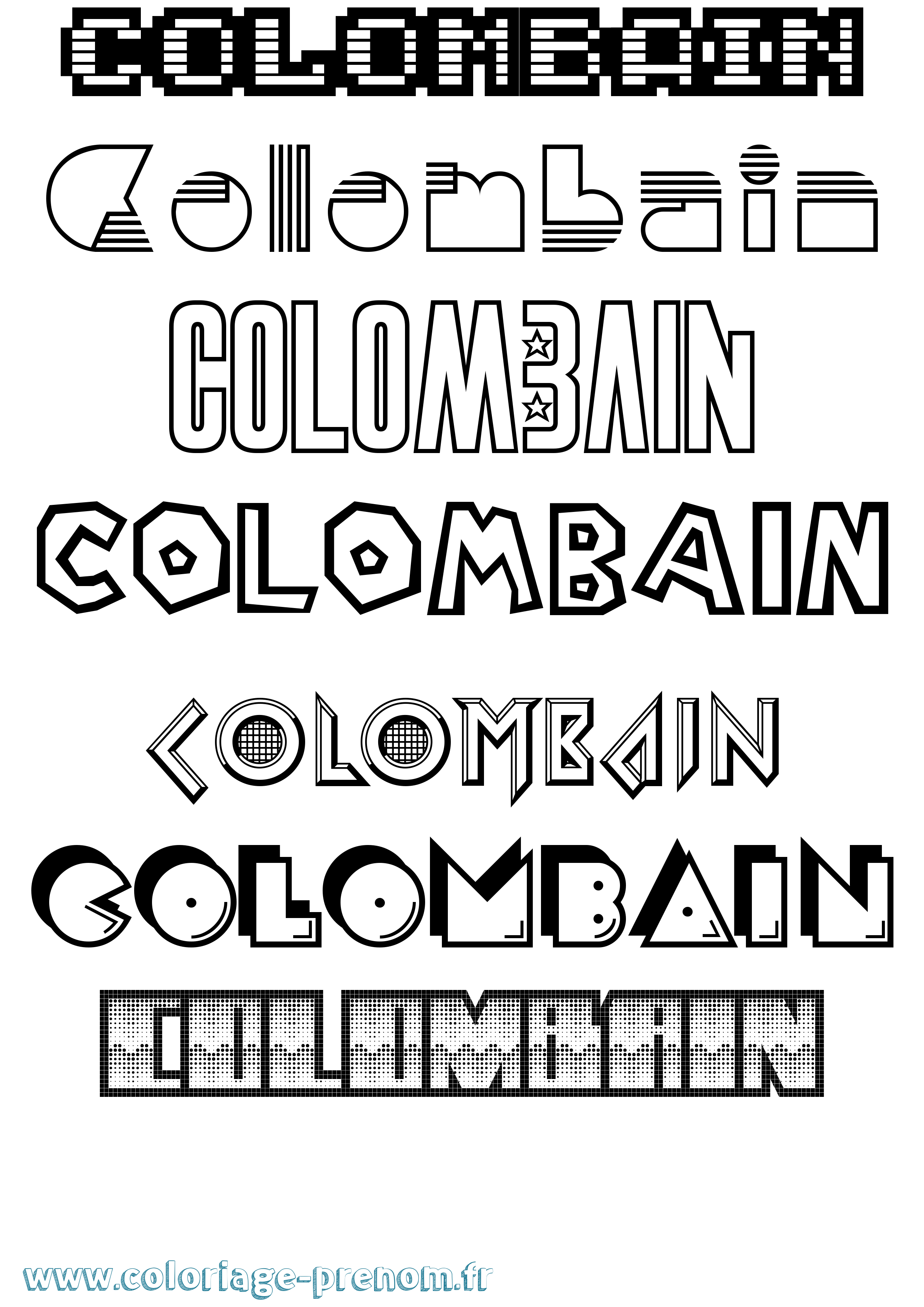 Coloriage prénom Colombain Jeux Vidéos