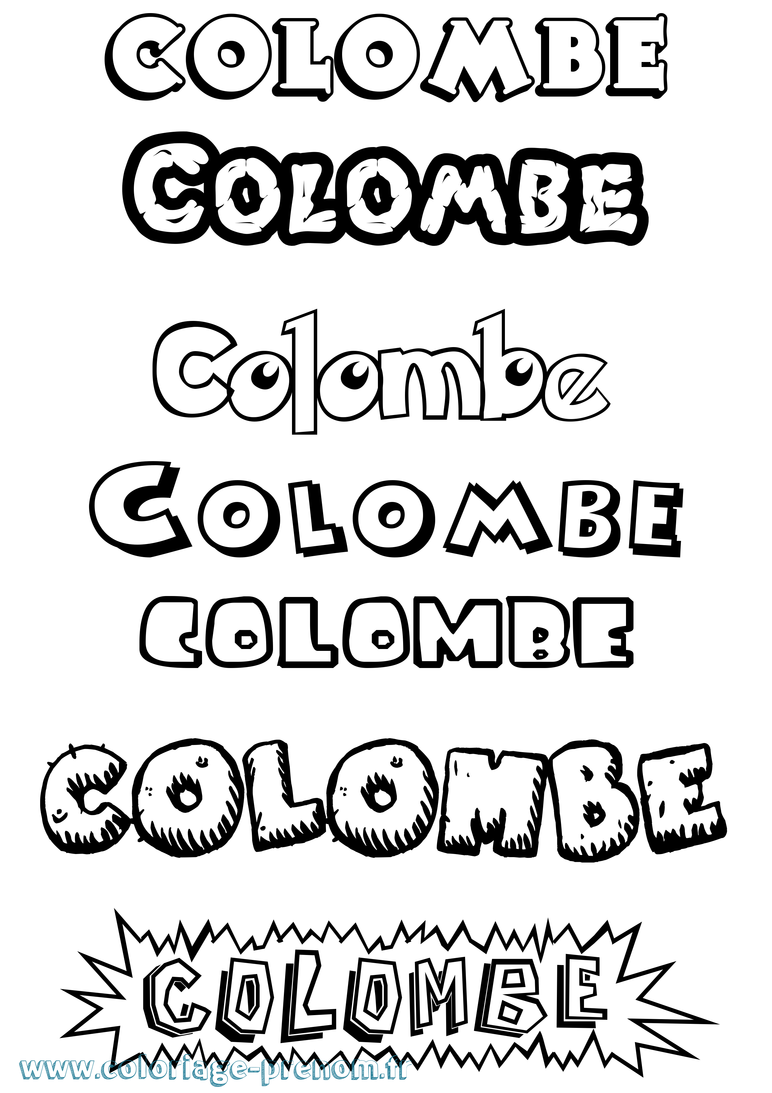 Coloriage Colombe Coloriage prénom Colombe
