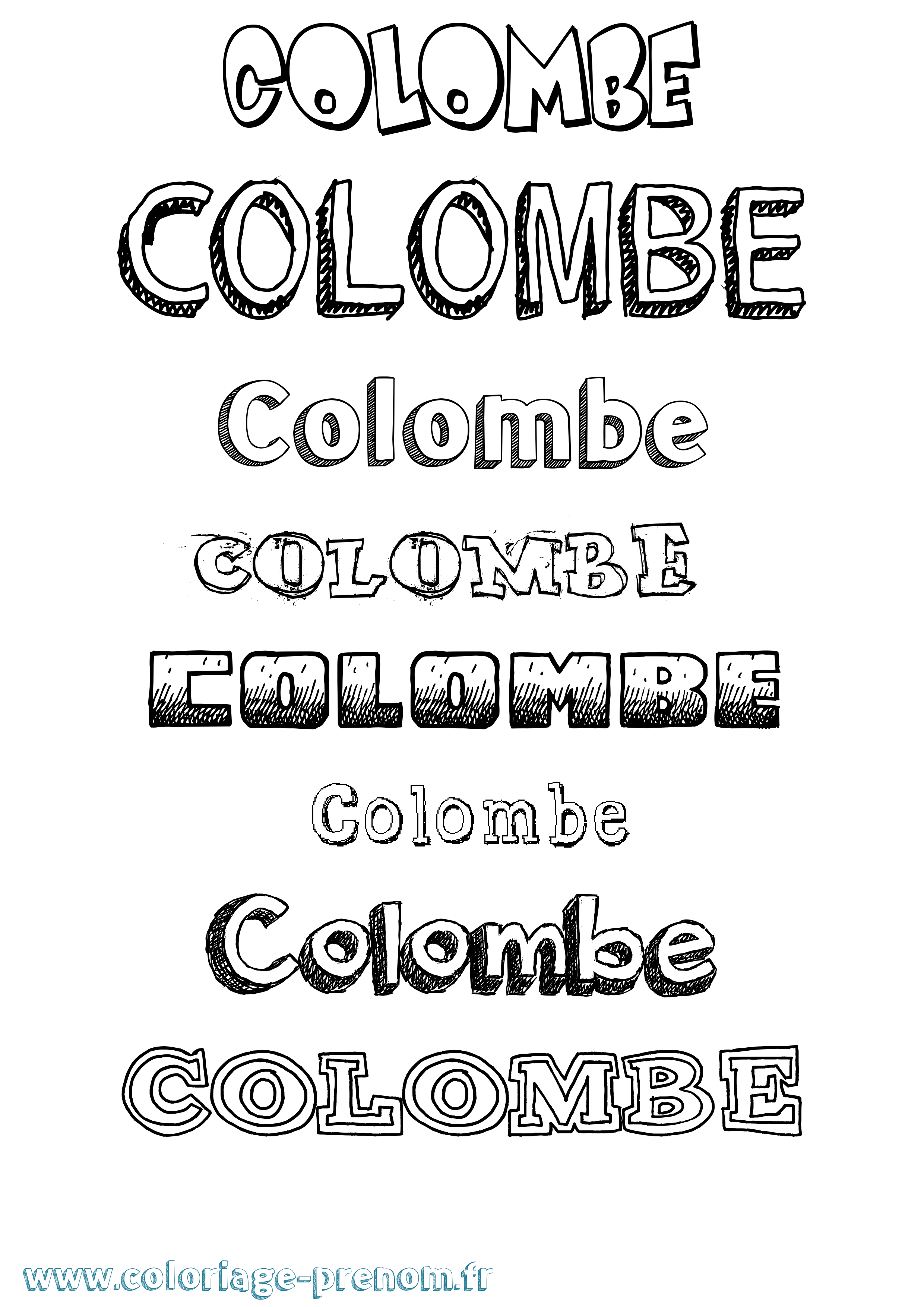 Coloriage prénom Colombe Dessiné