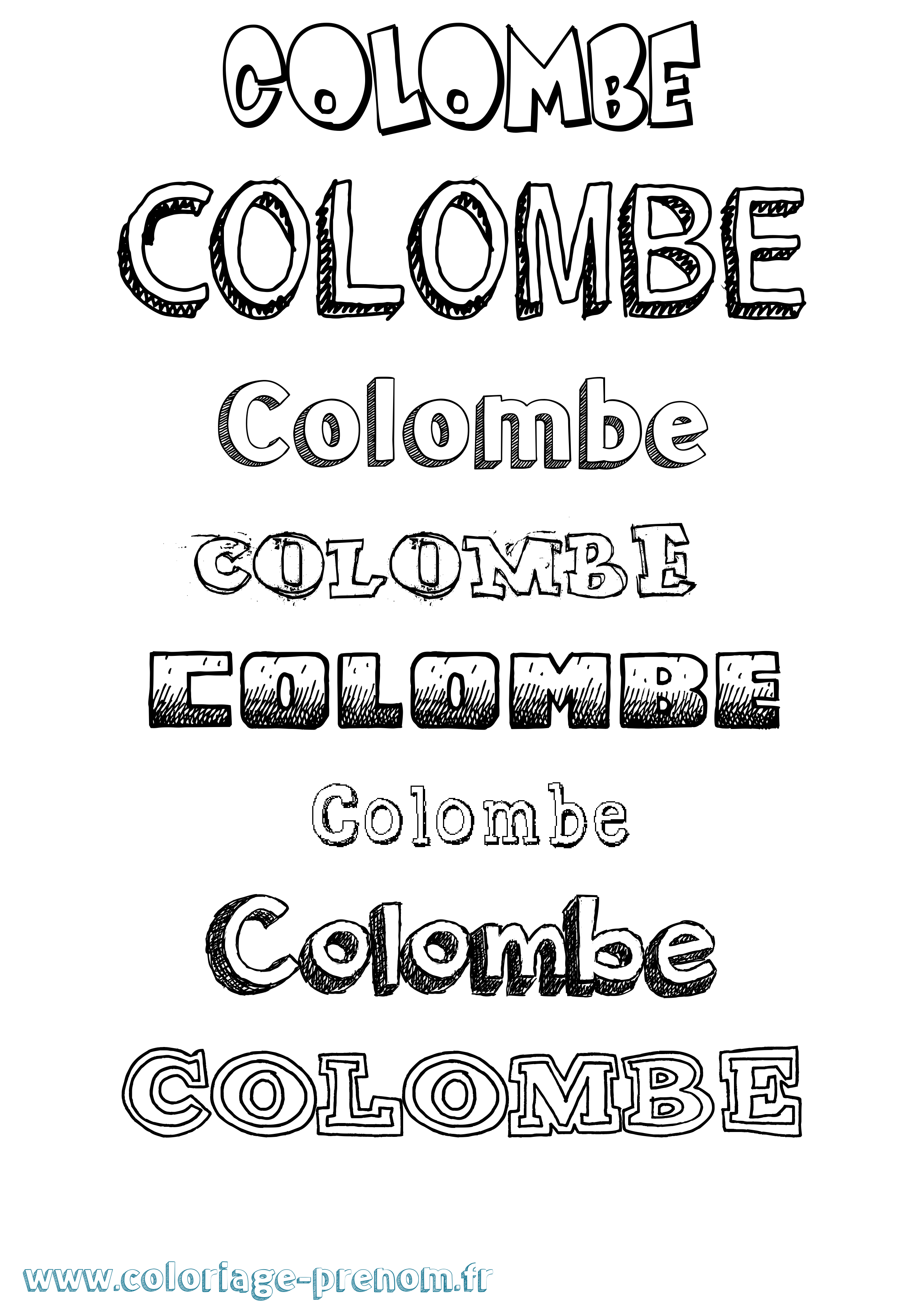 Coloriage Colombe Coloriage prénom Colombe