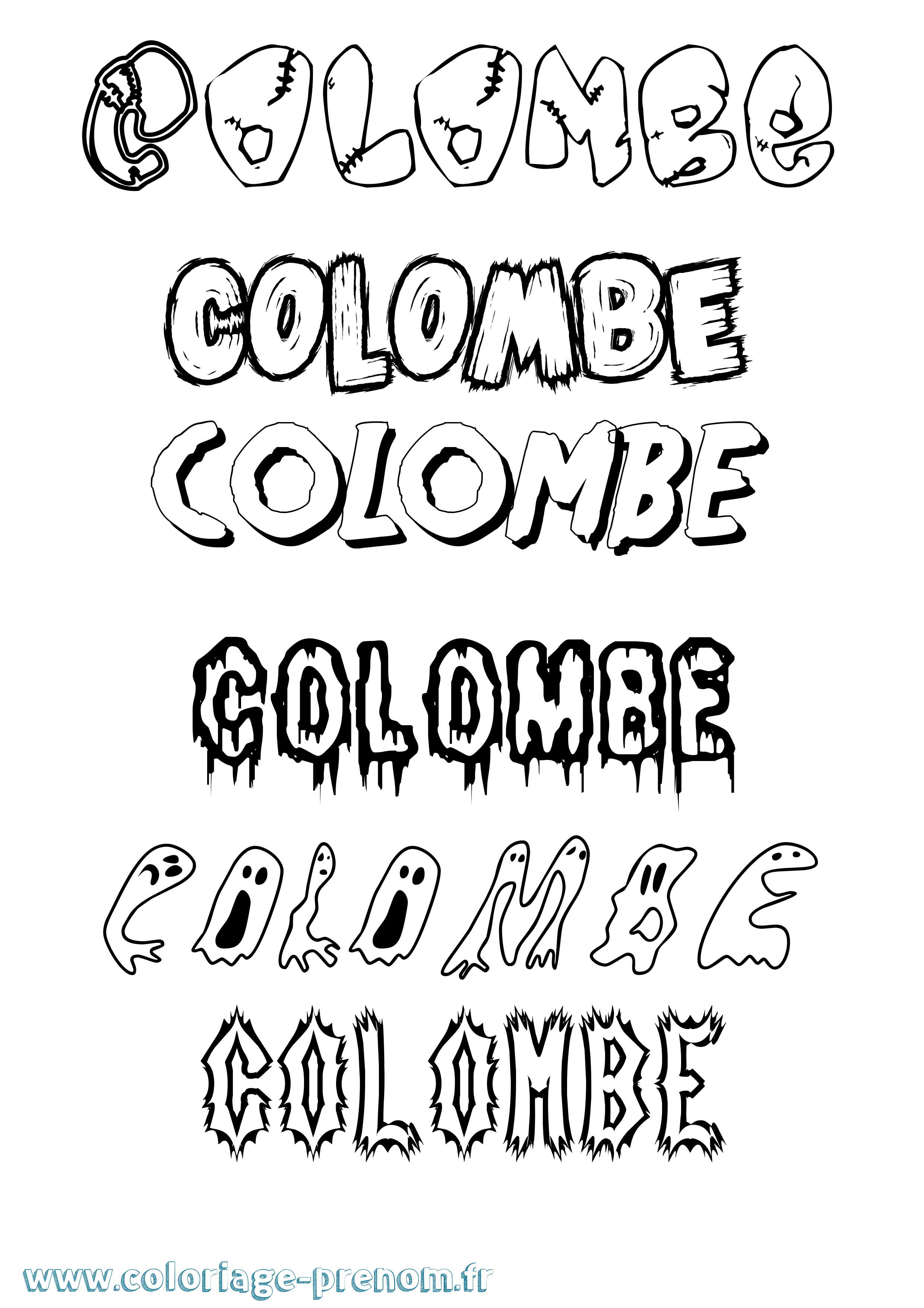 Coloriage Colombe Coloriage prénom Colombe