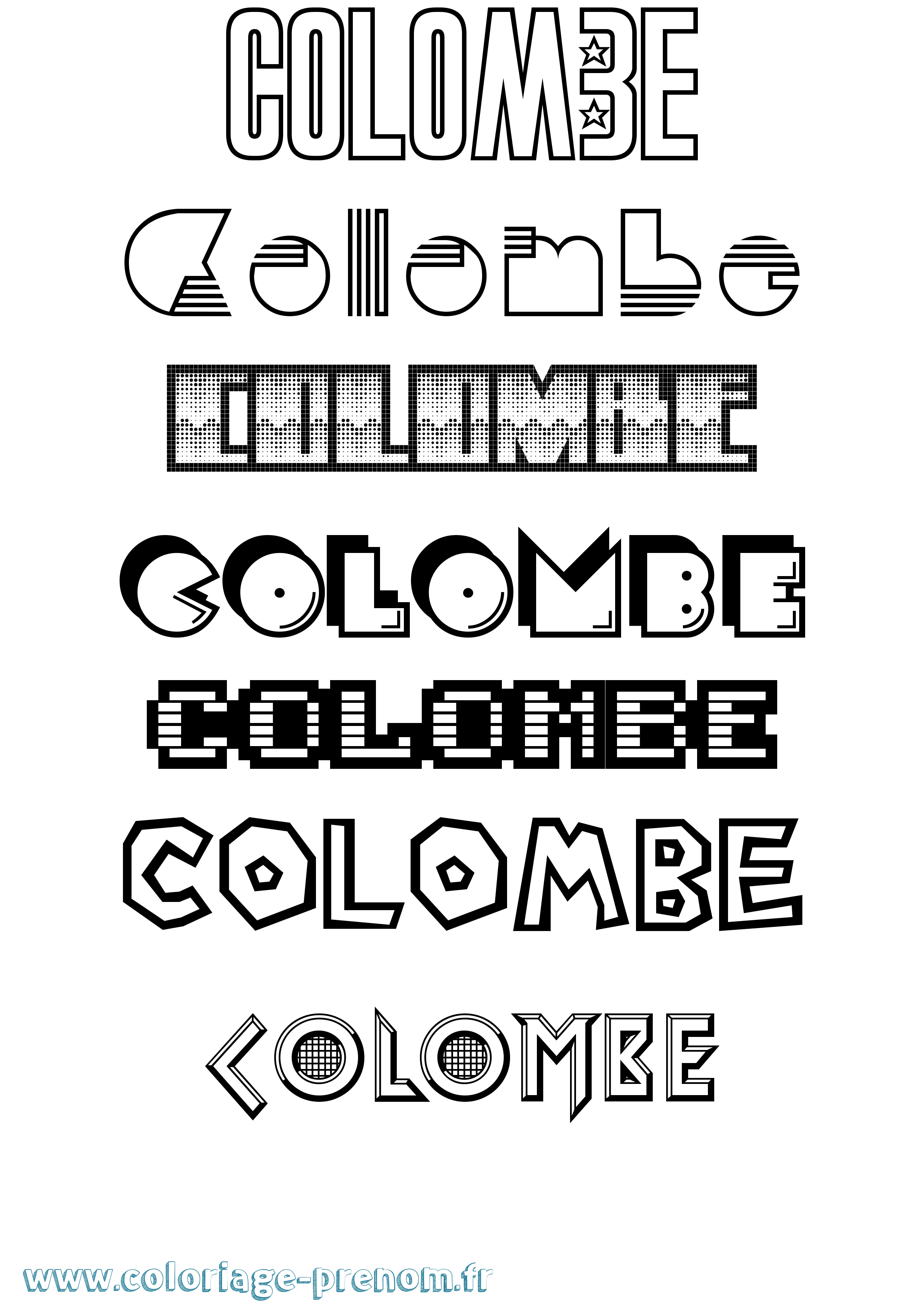 Coloriage prénom Colombe Jeux Vidéos