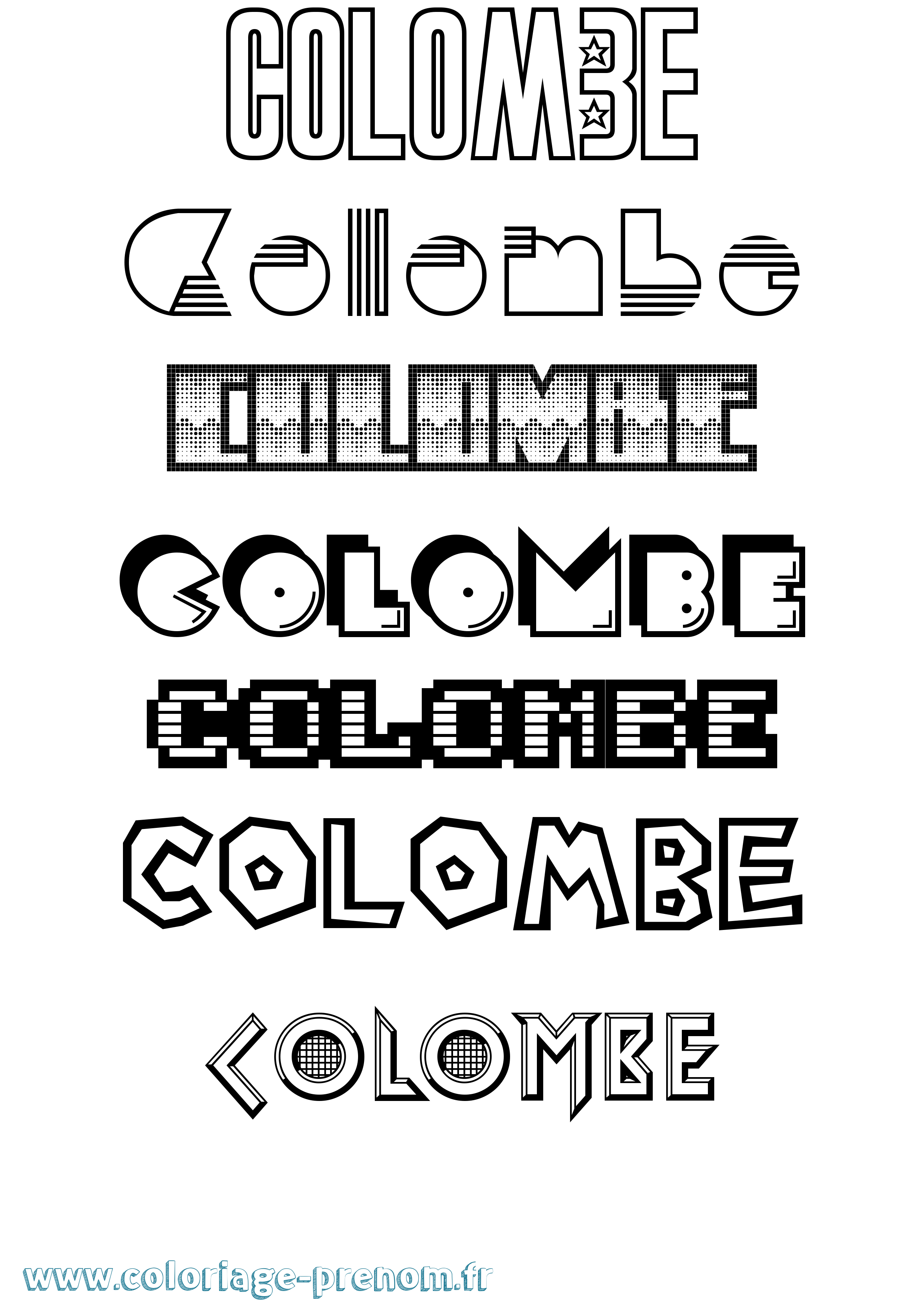 Coloriage Colombe Coloriage prénom Colombe