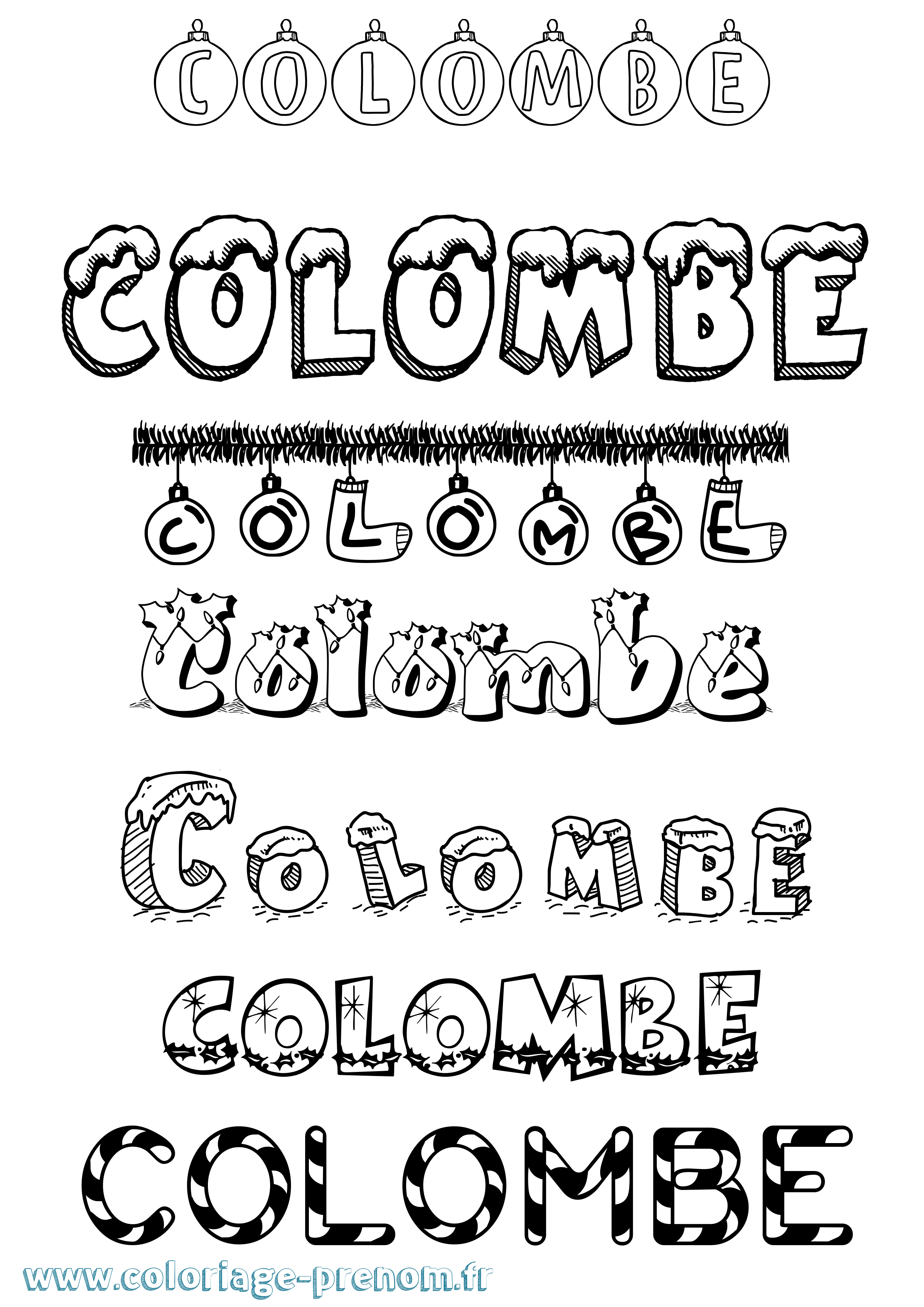 Coloriage Colombe Coloriage prénom Colombe