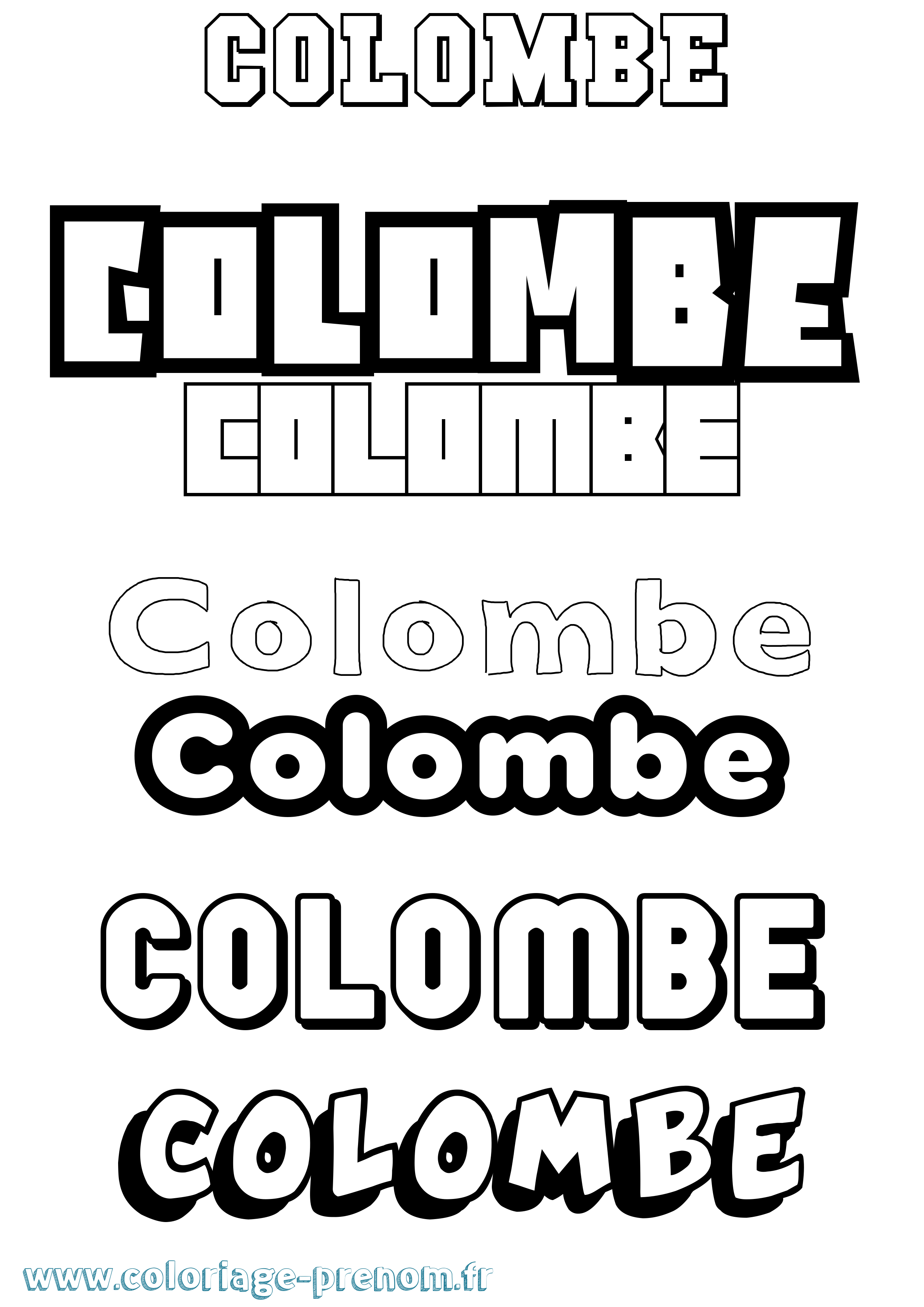 Coloriage prénom Colombe Simple