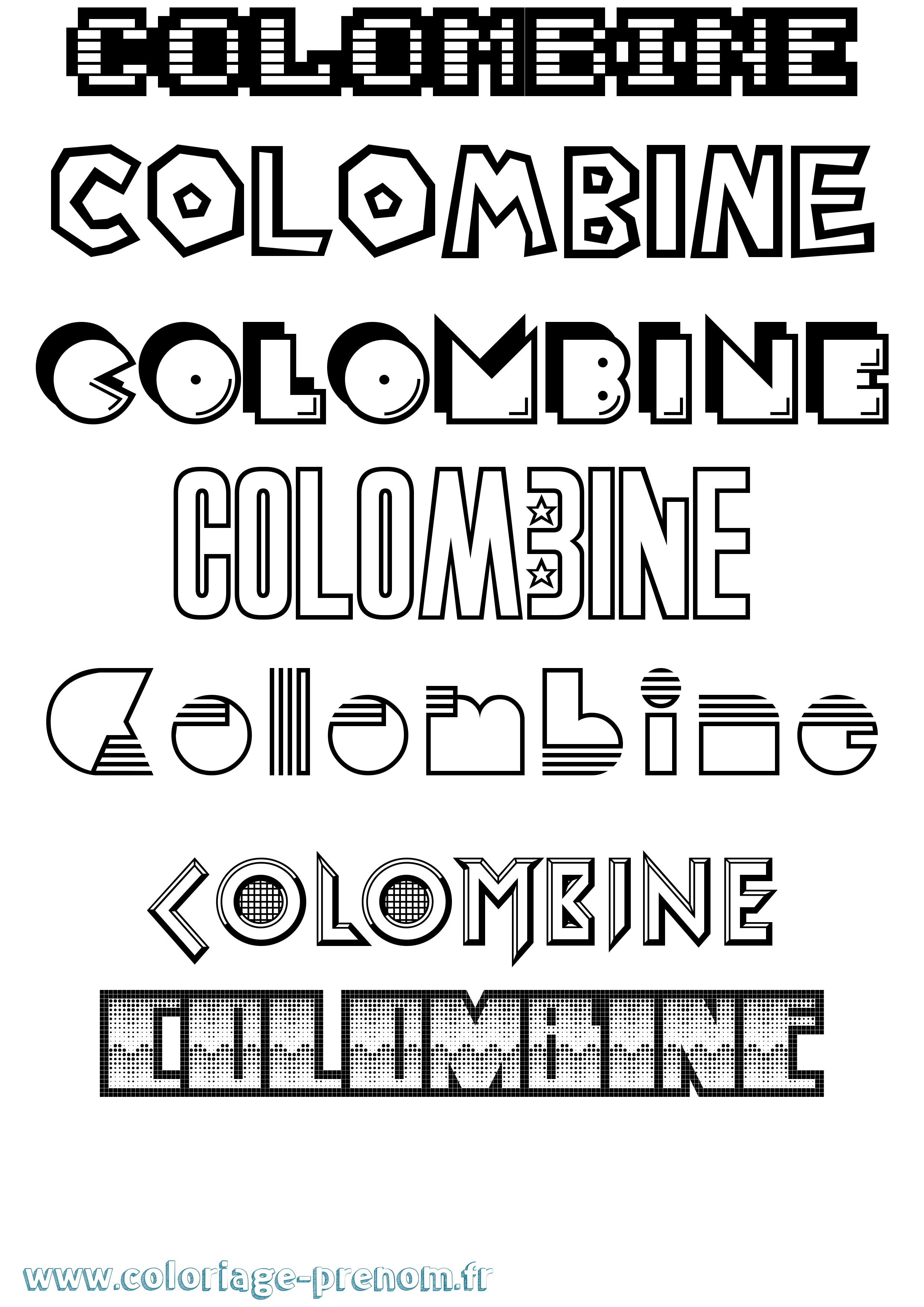 Coloriage Colombine Jeux Vidéos Coloriage prénom Colombine Jeux Vidéos