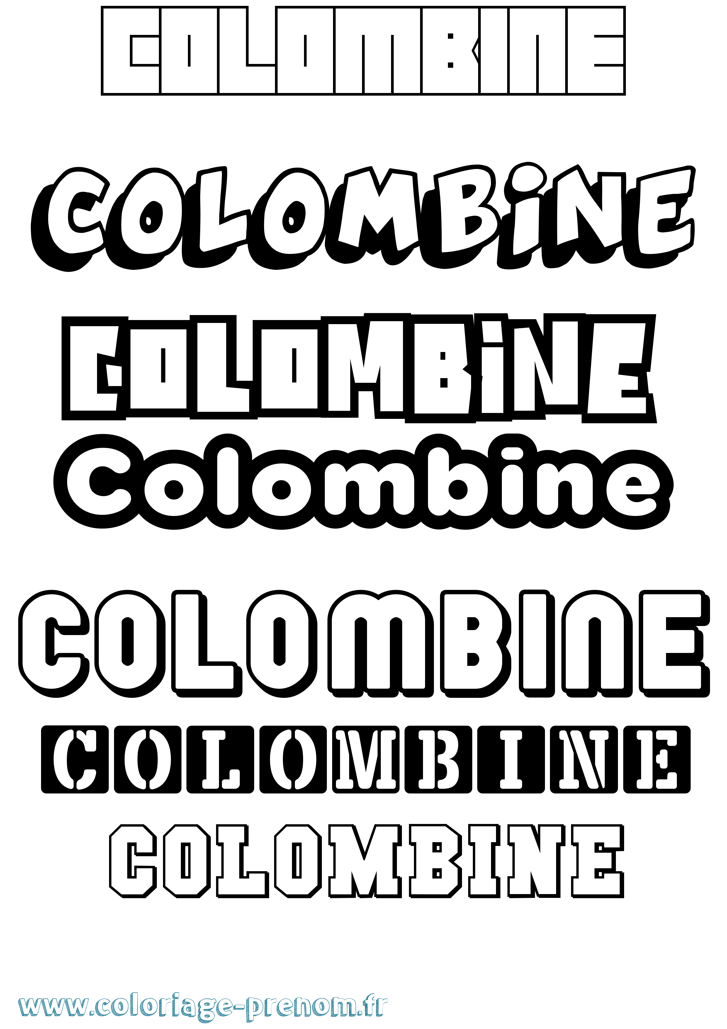 Coloriage Colombine Simple Coloriage prénom Colombine Simple