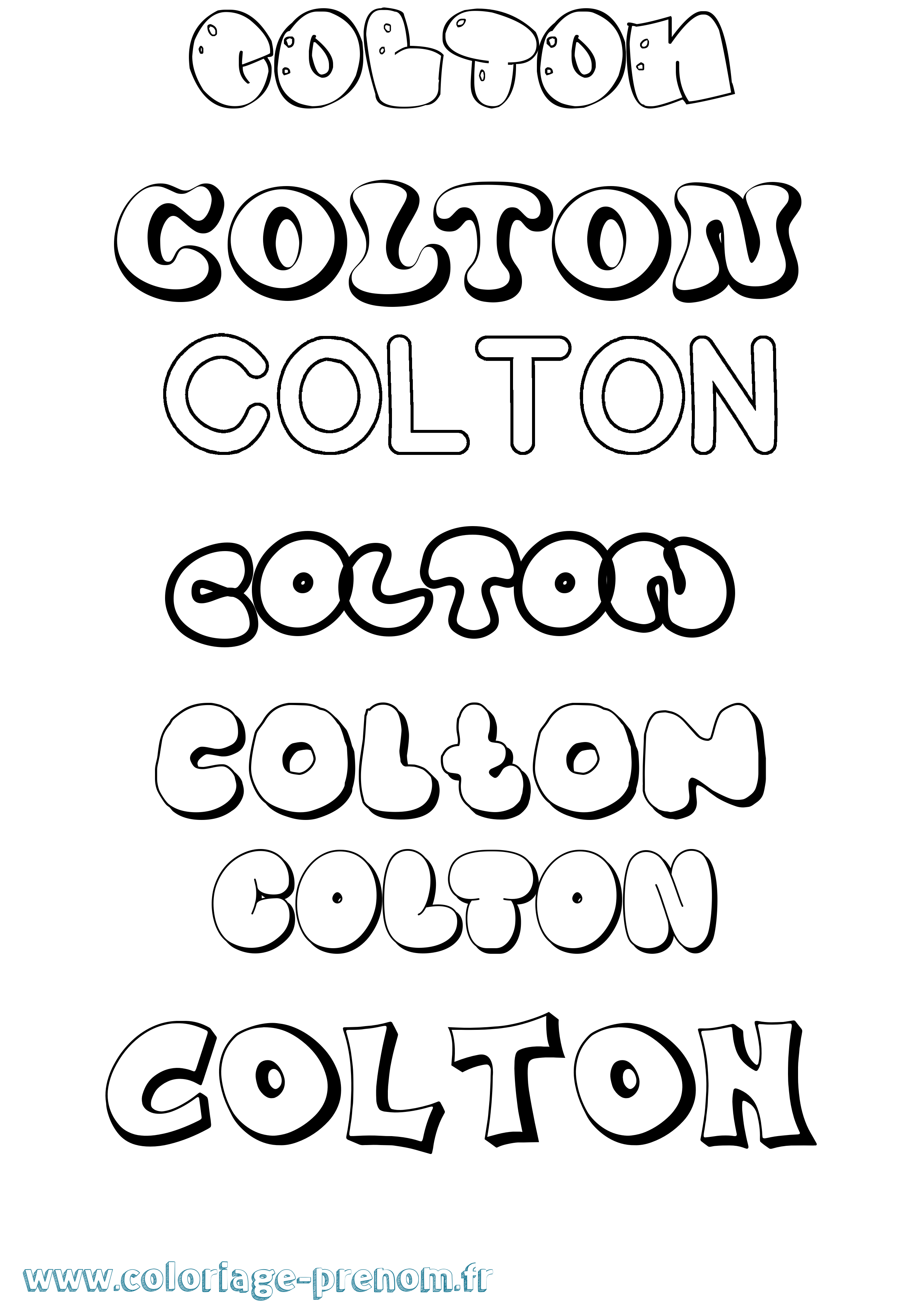 Coloriage prénom Colton Bubble