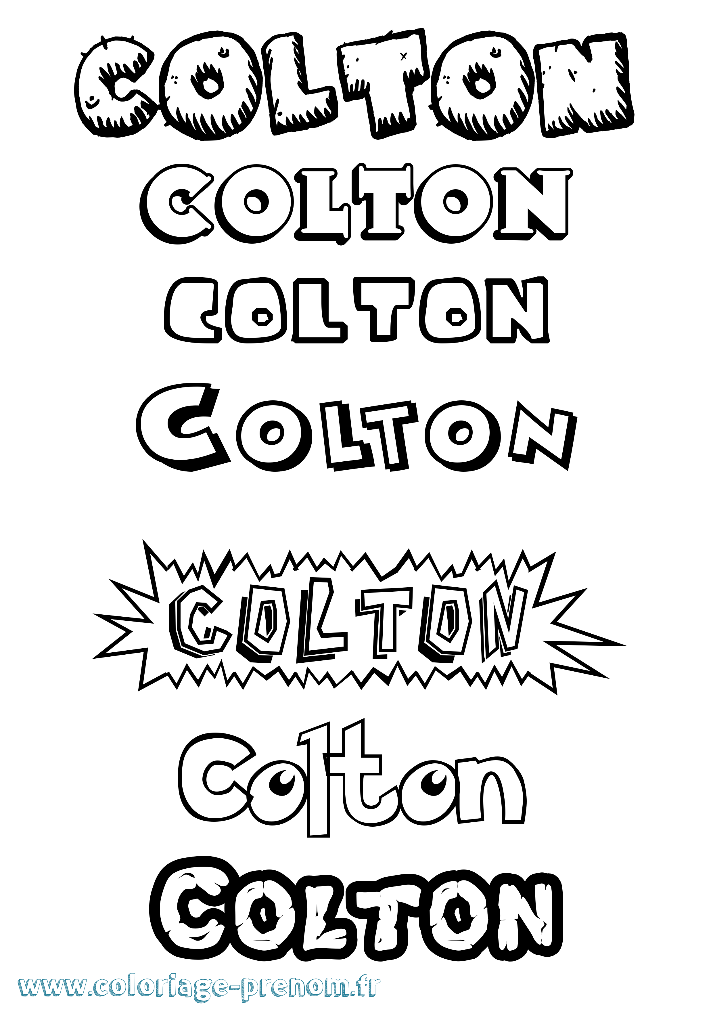 Coloriage prénom Colton Dessin Animé