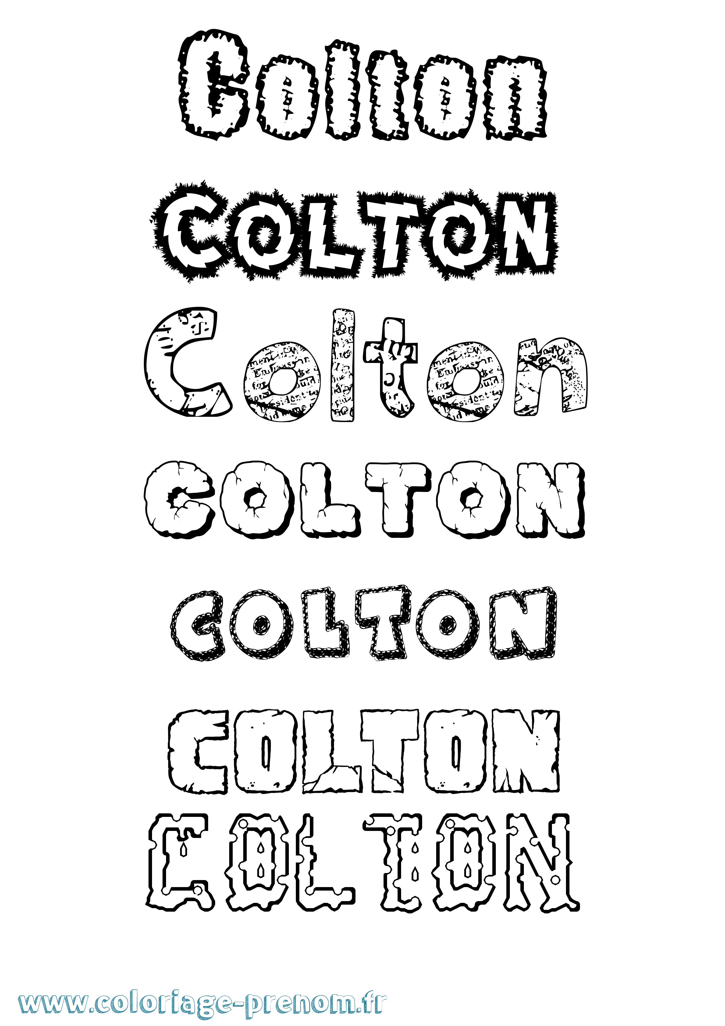 Coloriage prénom Colton Destructuré
