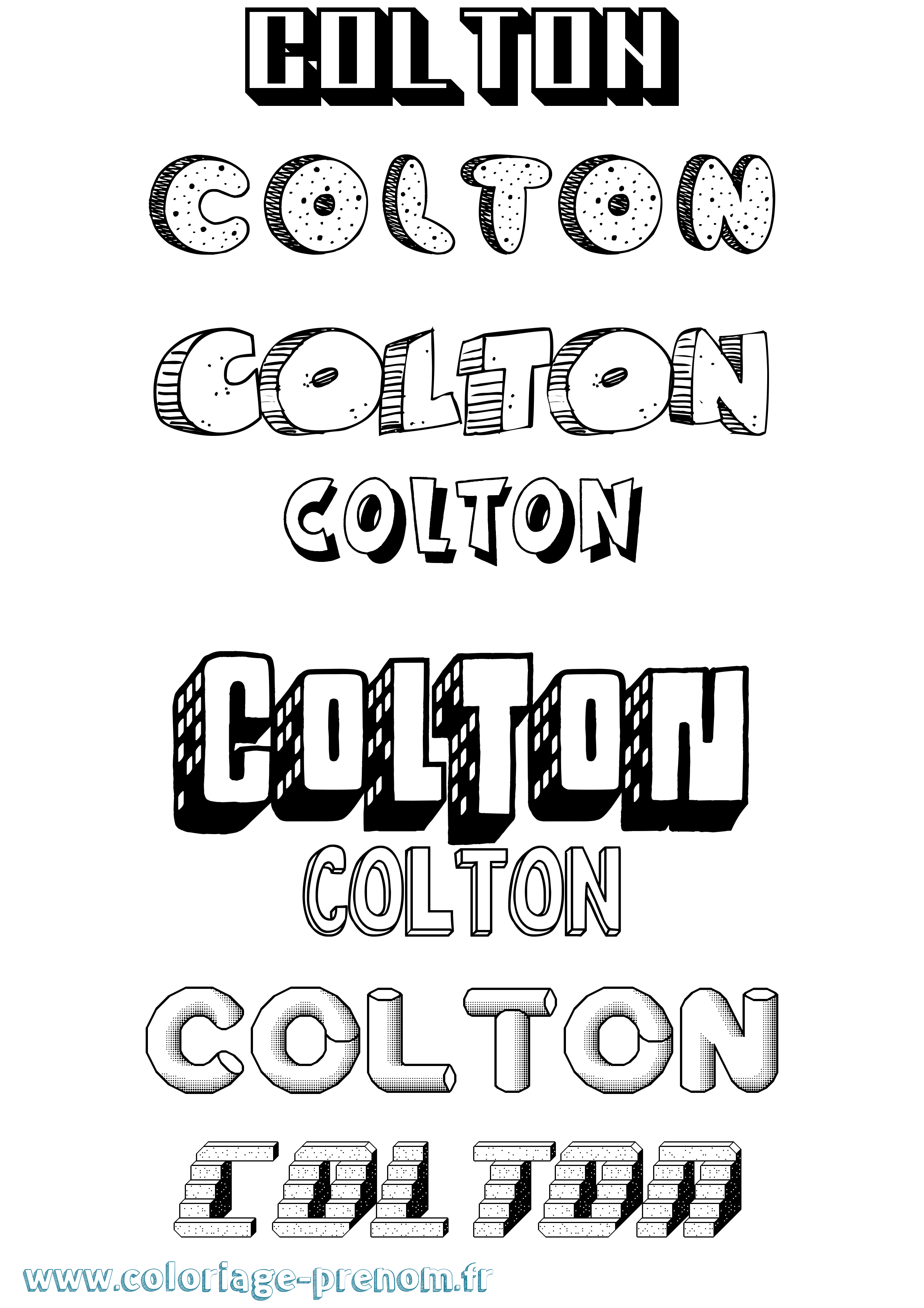 Coloriage prénom Colton Effet 3D
