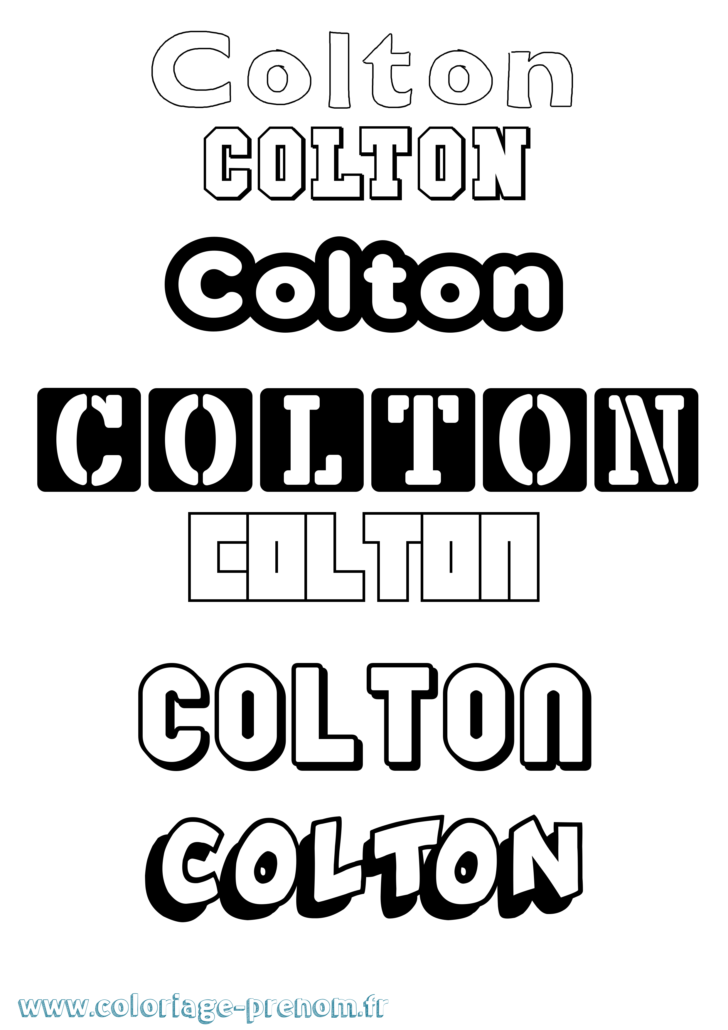 Coloriage prénom Colton Simple