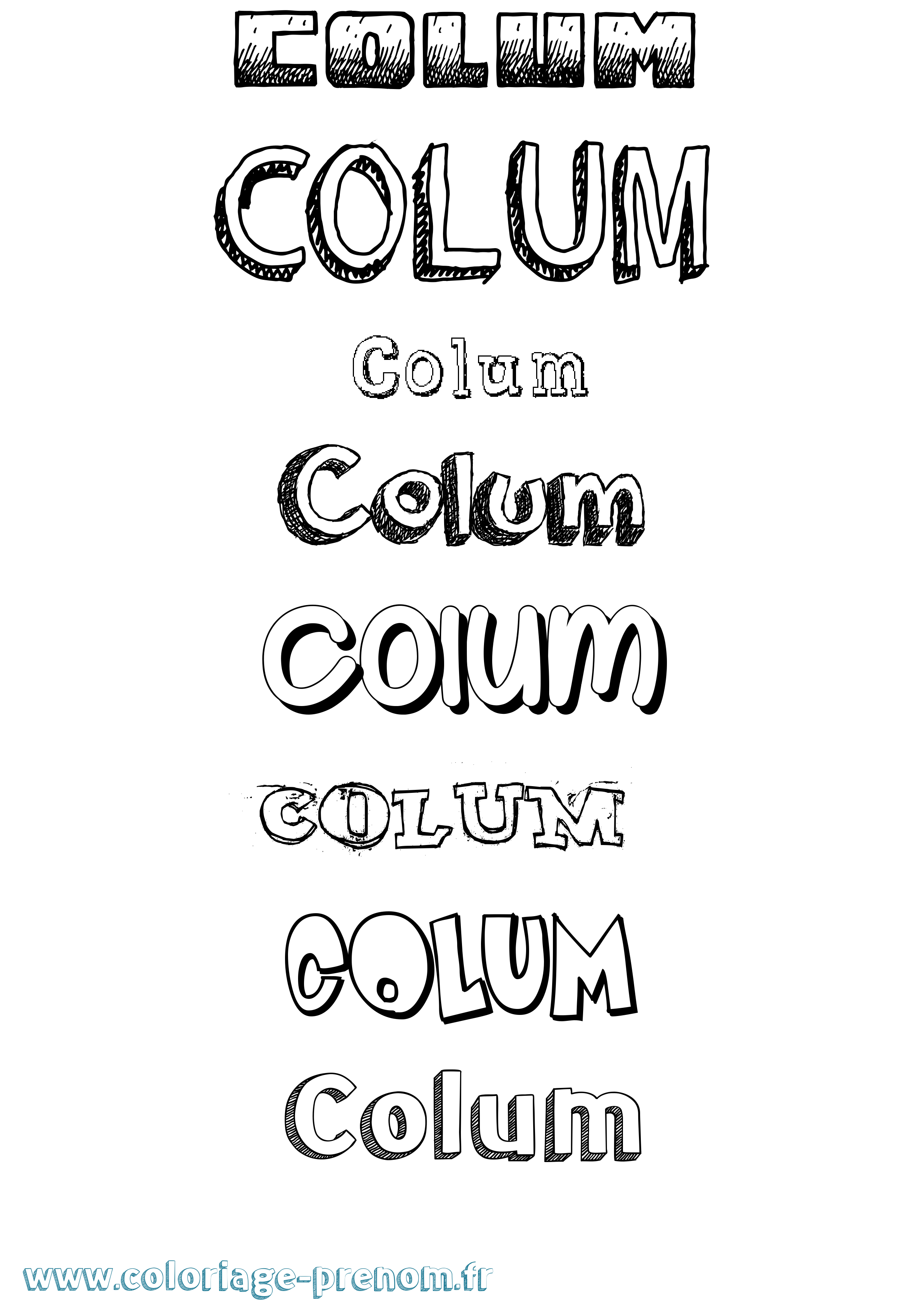 Coloriage prénom Colum Dessiné
