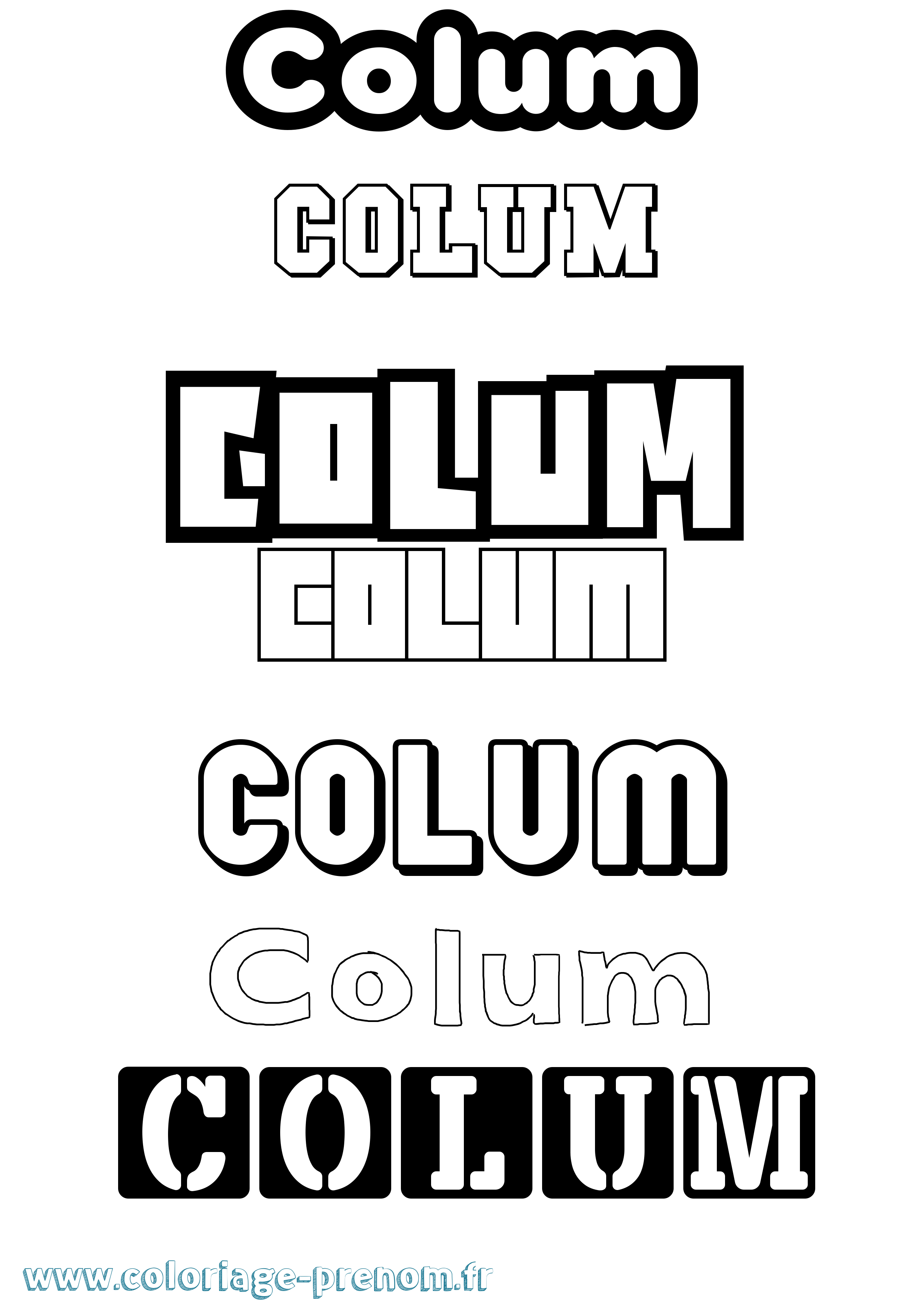 Coloriage prénom Colum Simple