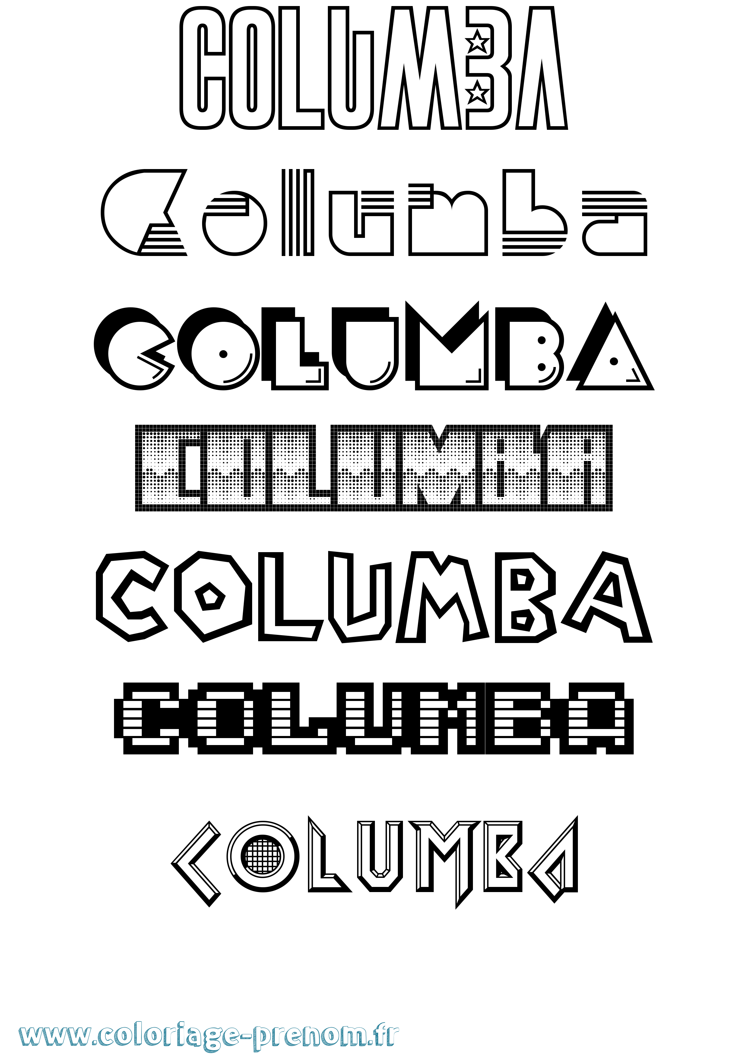 Coloriage prénom Columba Jeux Vidéos