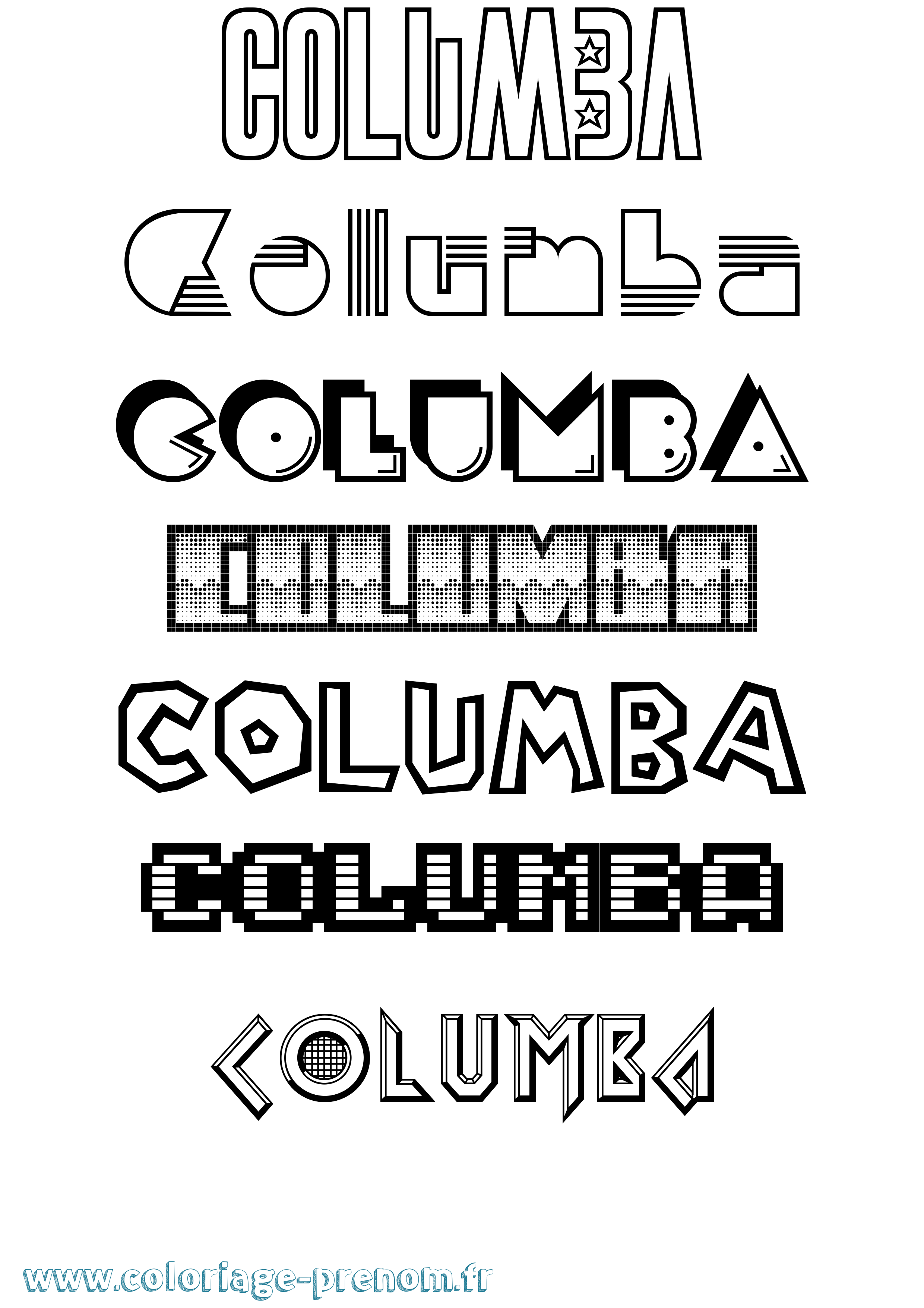 Coloriage Columba Jeux Vidéos Coloriage prénom Columba Jeux Vidéos