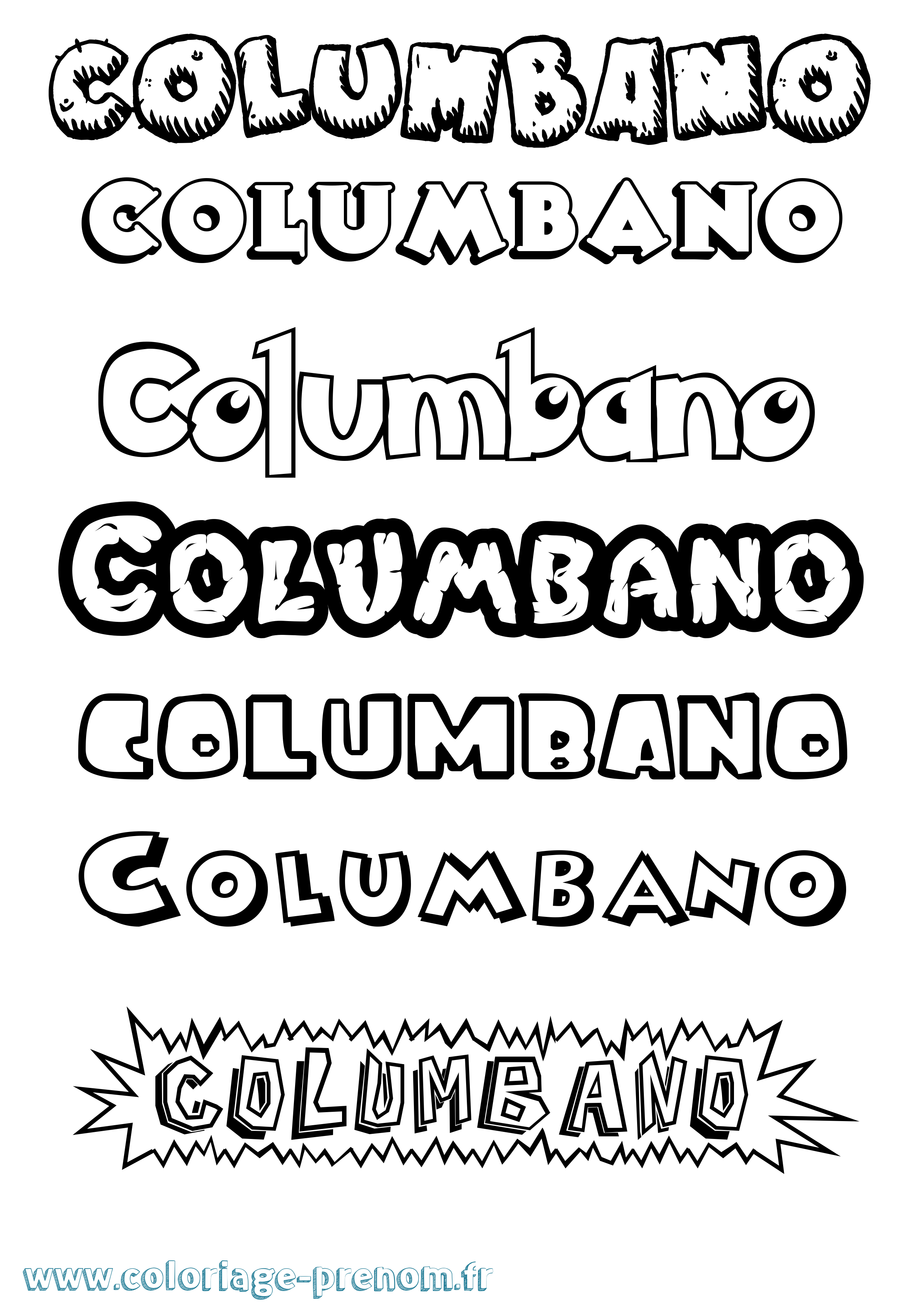 Coloriage prénom Columbano Dessin Animé