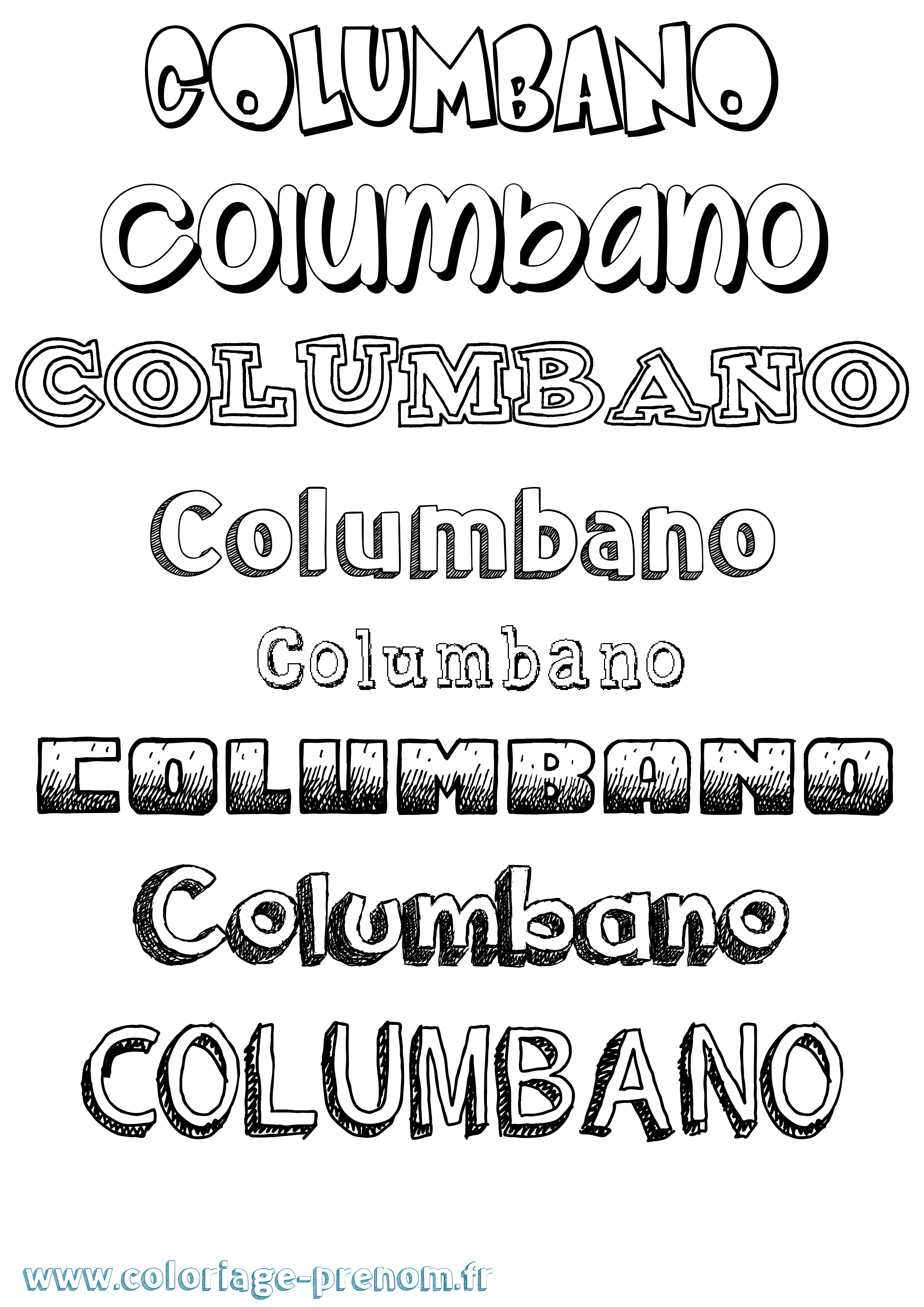 Coloriage prénom Columbano Dessiné