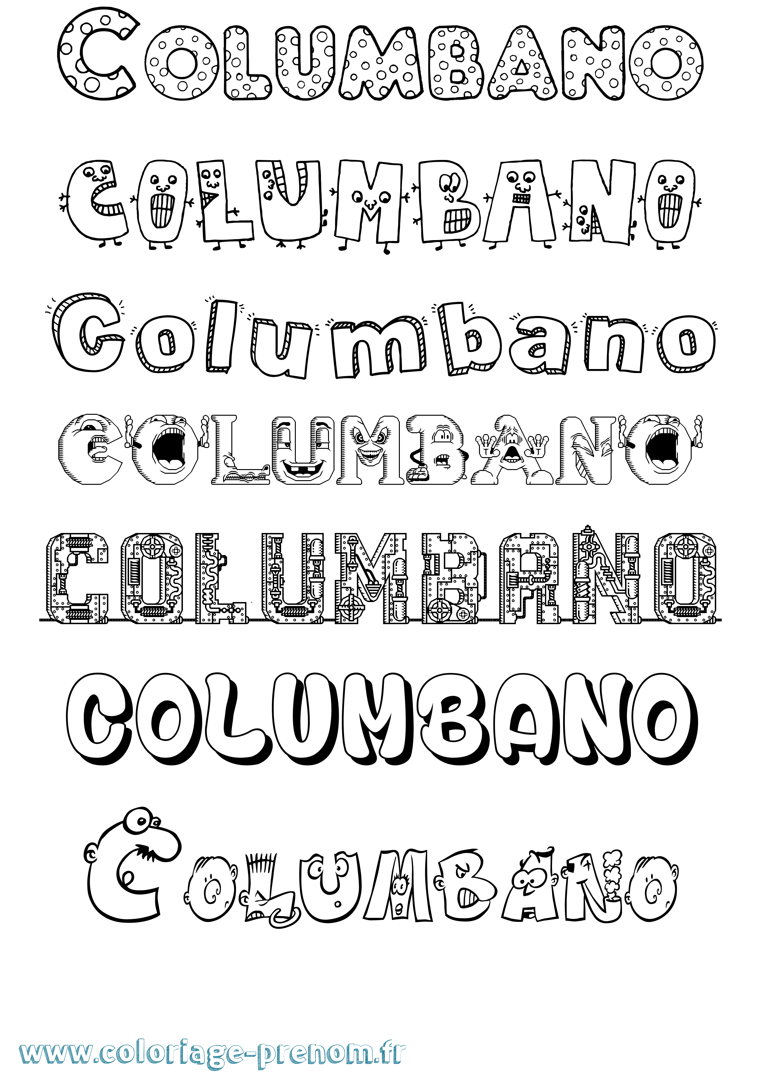 Coloriage prénom Columbano Fun